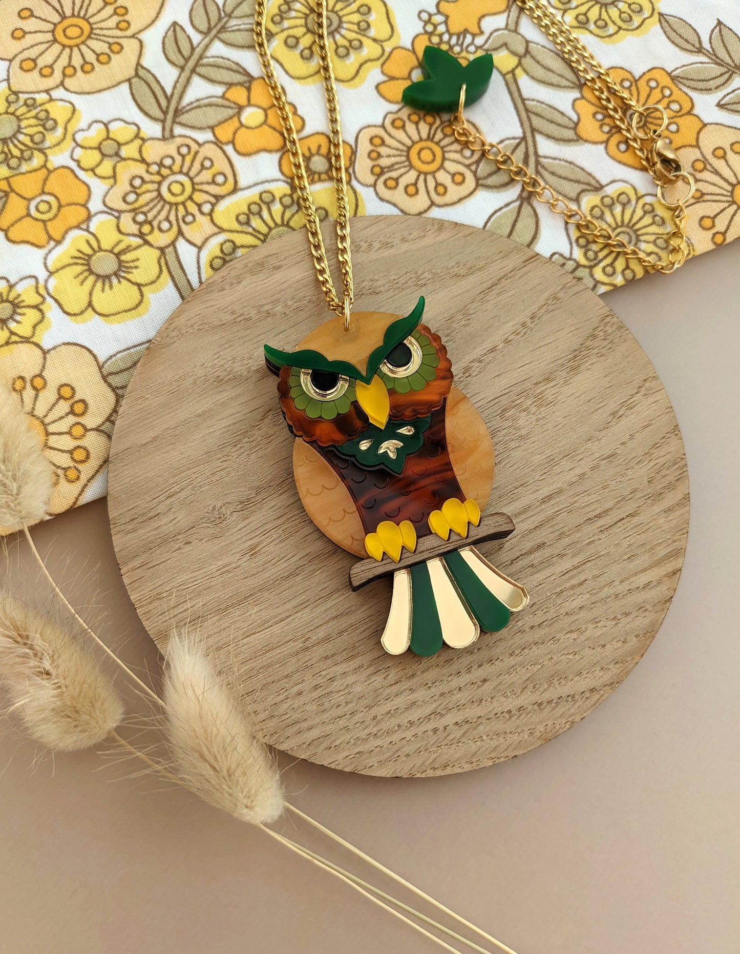 PRE ORDER Owl Pendant - 'Forest'
