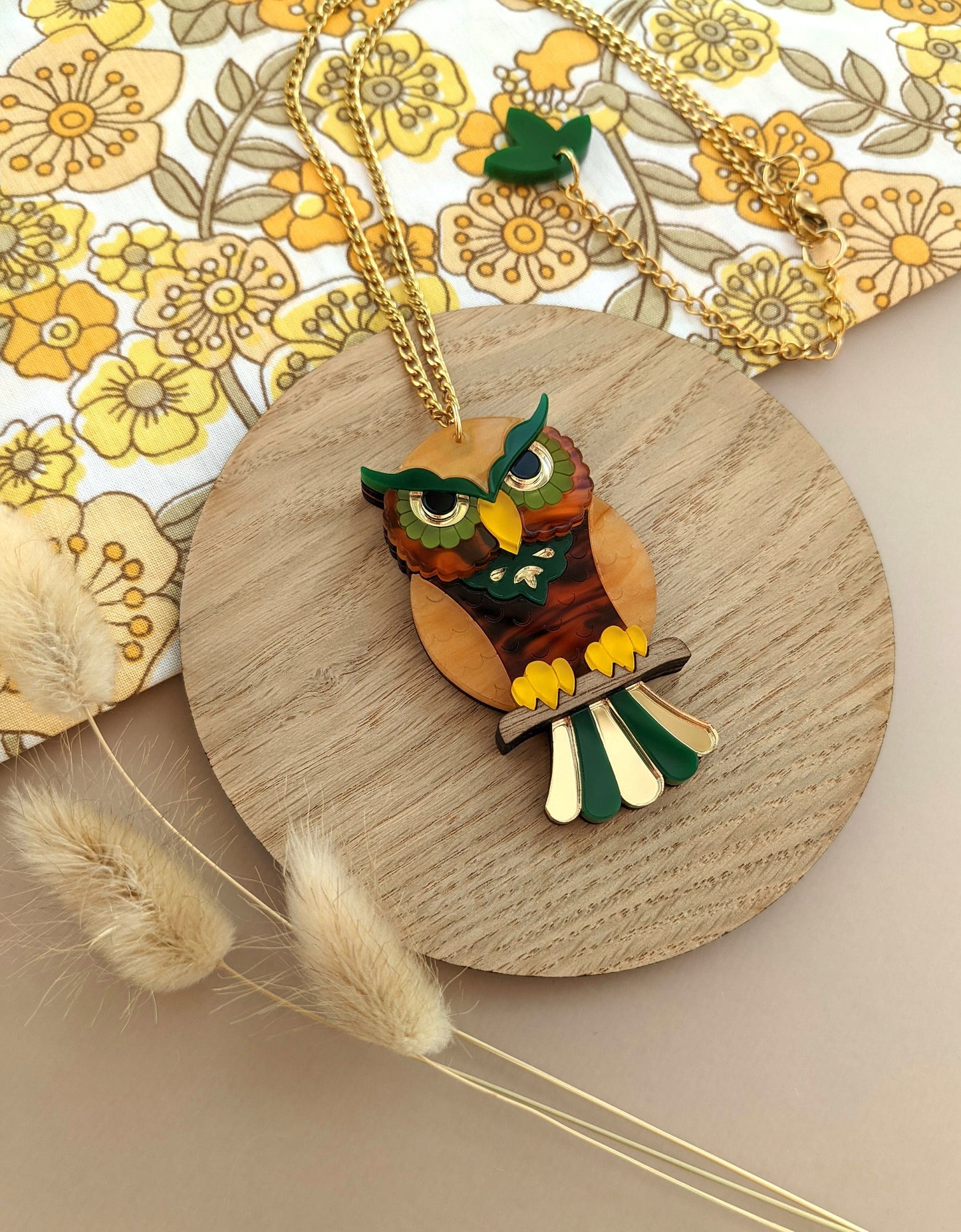 PRE ORDER Owl Pendant - 'Forest'