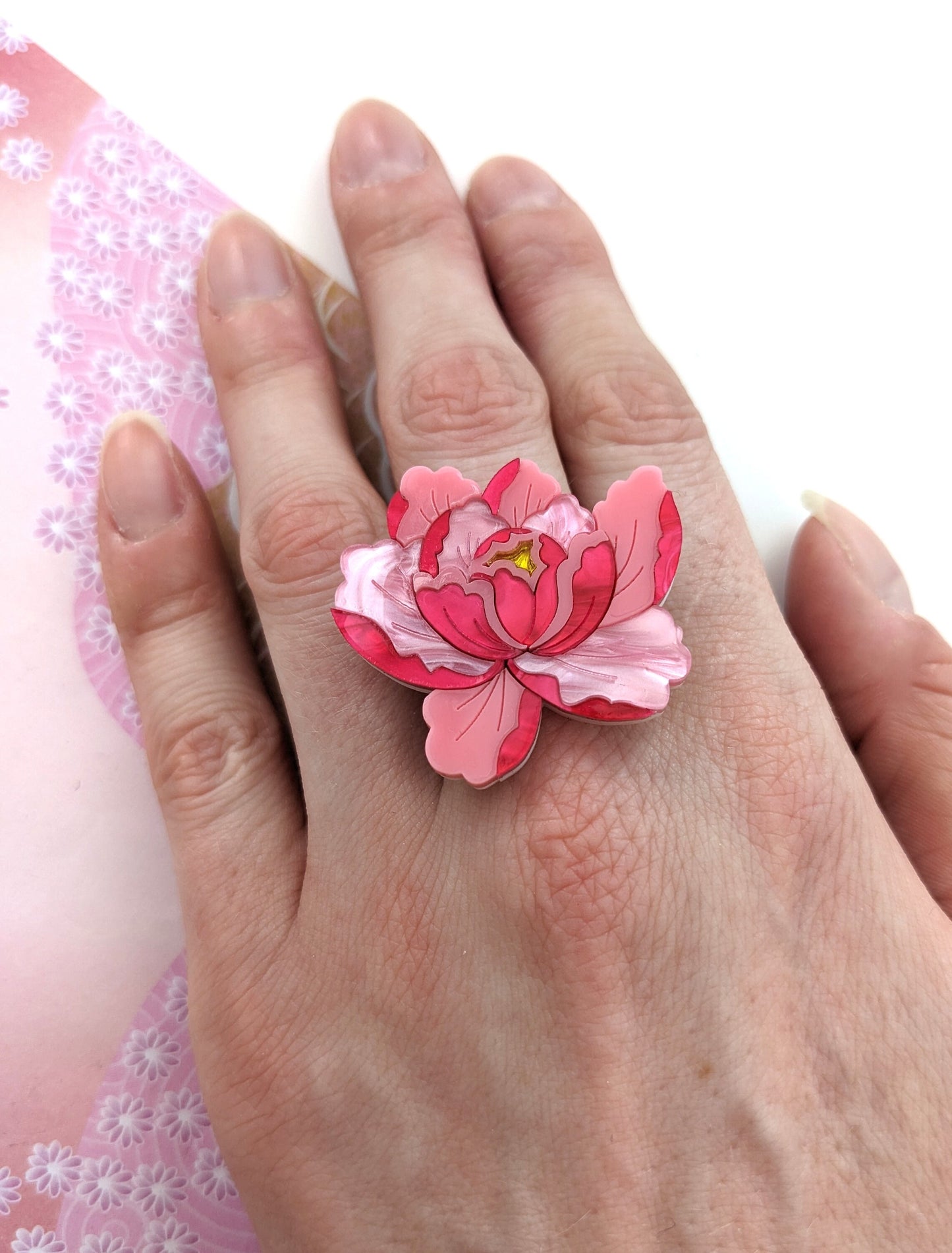 PRE ORDER Peony Ring - Bright Pink