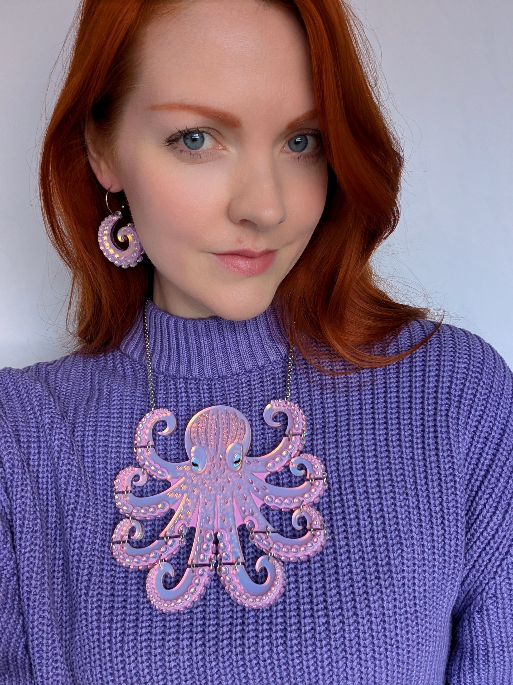 Rock the panda handmade laser cut acrylic octopus necklace articulated 