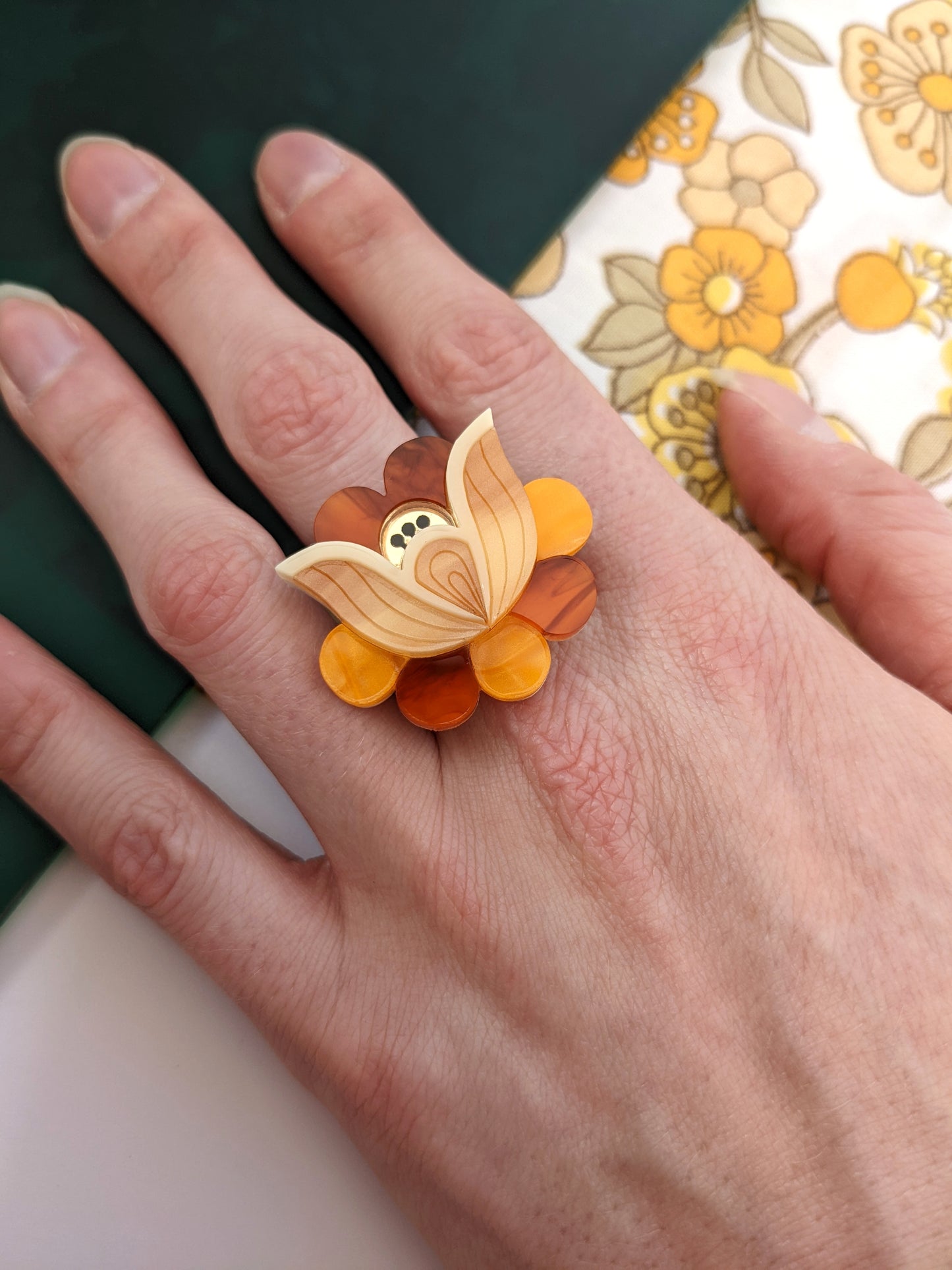 PRE ORDER Folk Floral Ring - original colourway