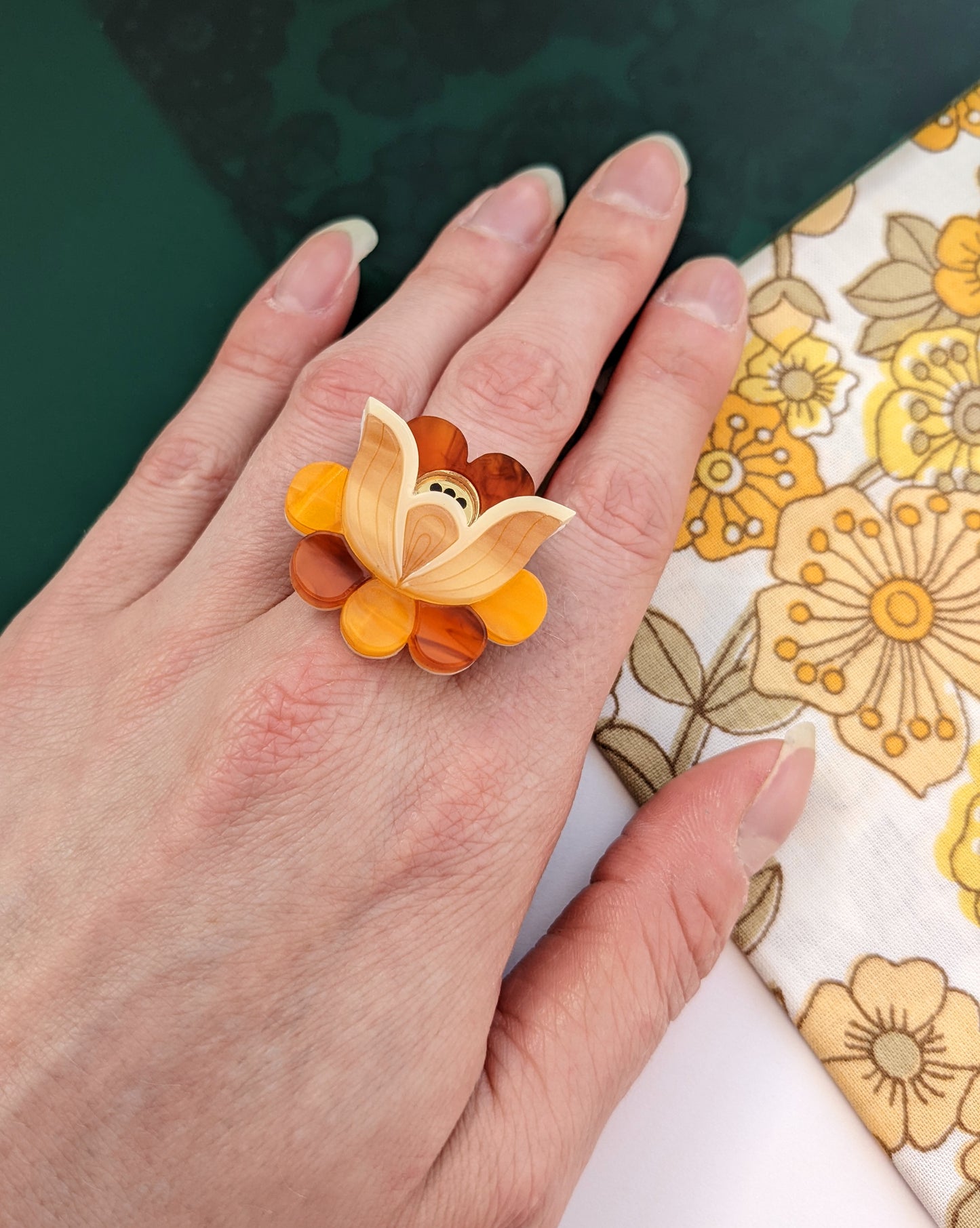 PRE ORDER Folk Floral Ring - original colourway