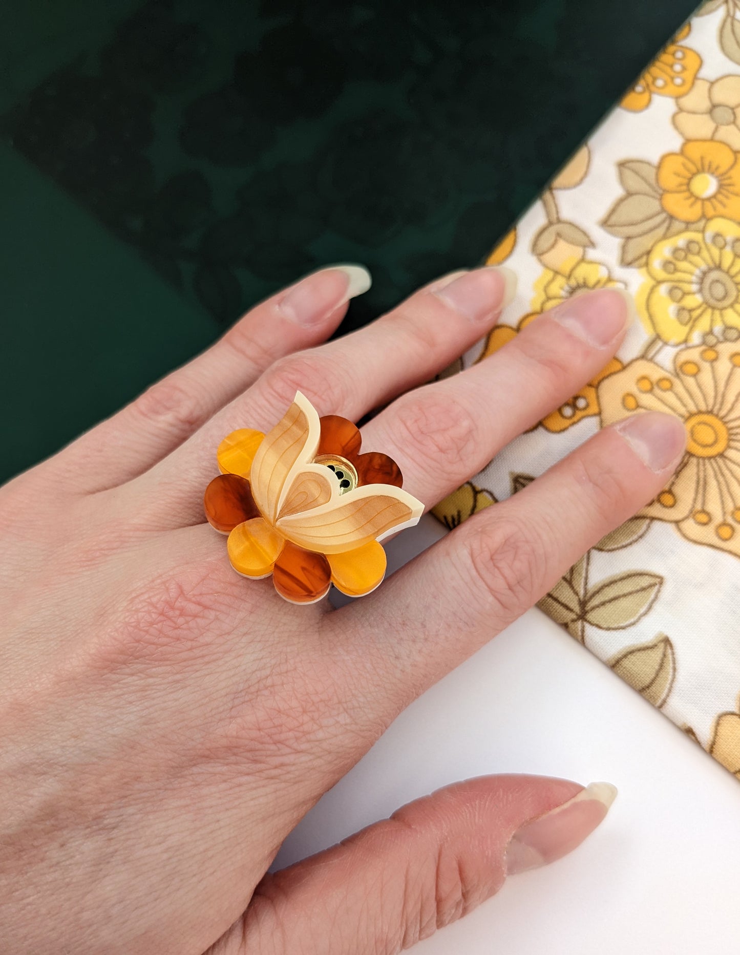 PRE ORDER Folk Floral Ring - original colourway