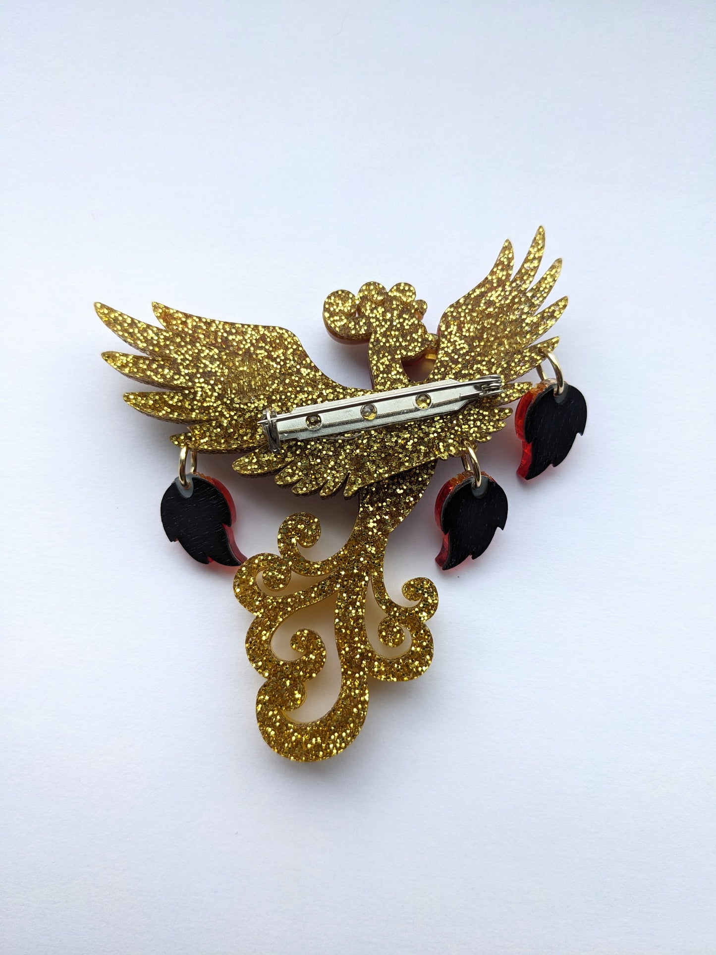 PRE ORDER Phoenix Brooch (flames or no flames)