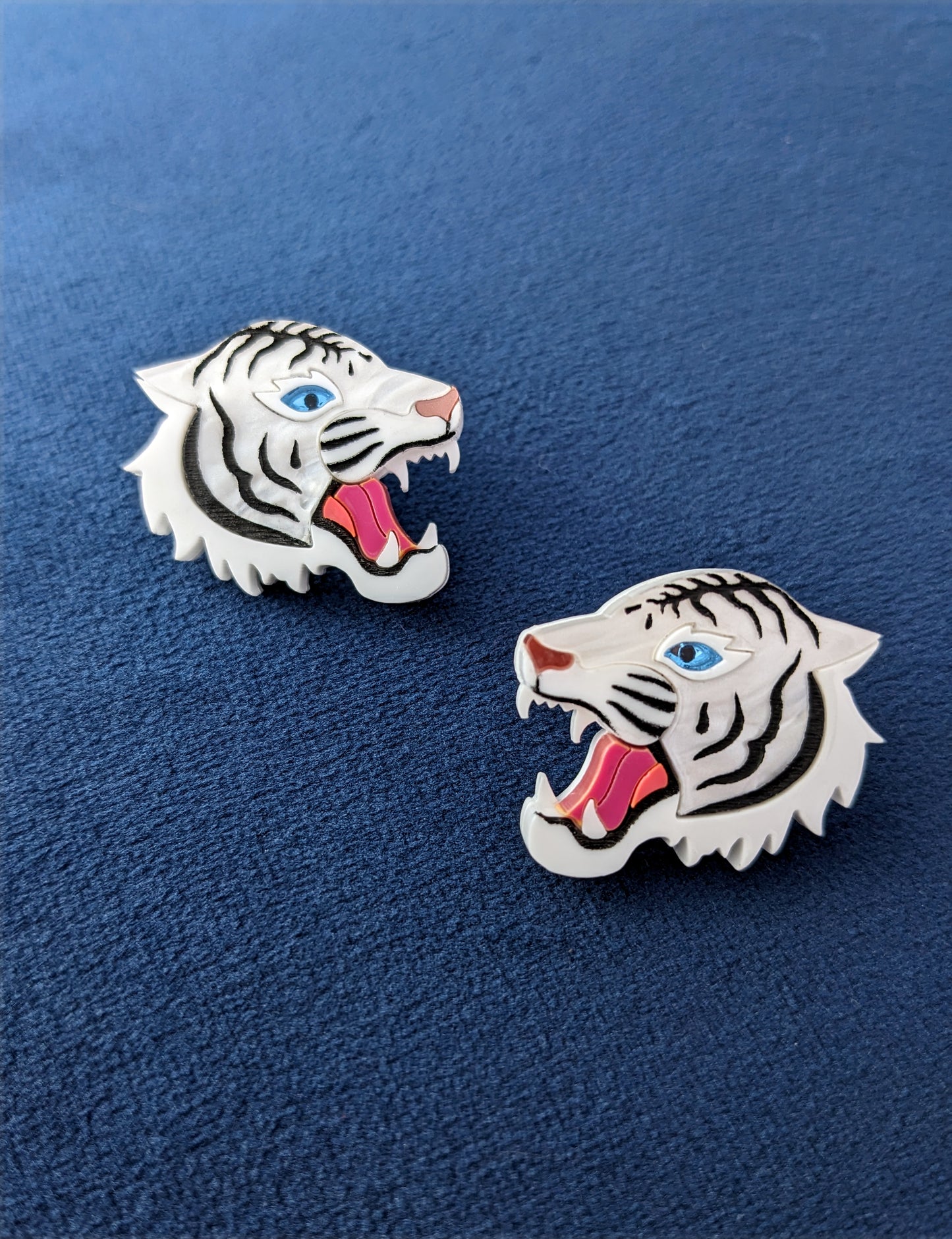 PRE ORDER Tiger Stud Earrings - White