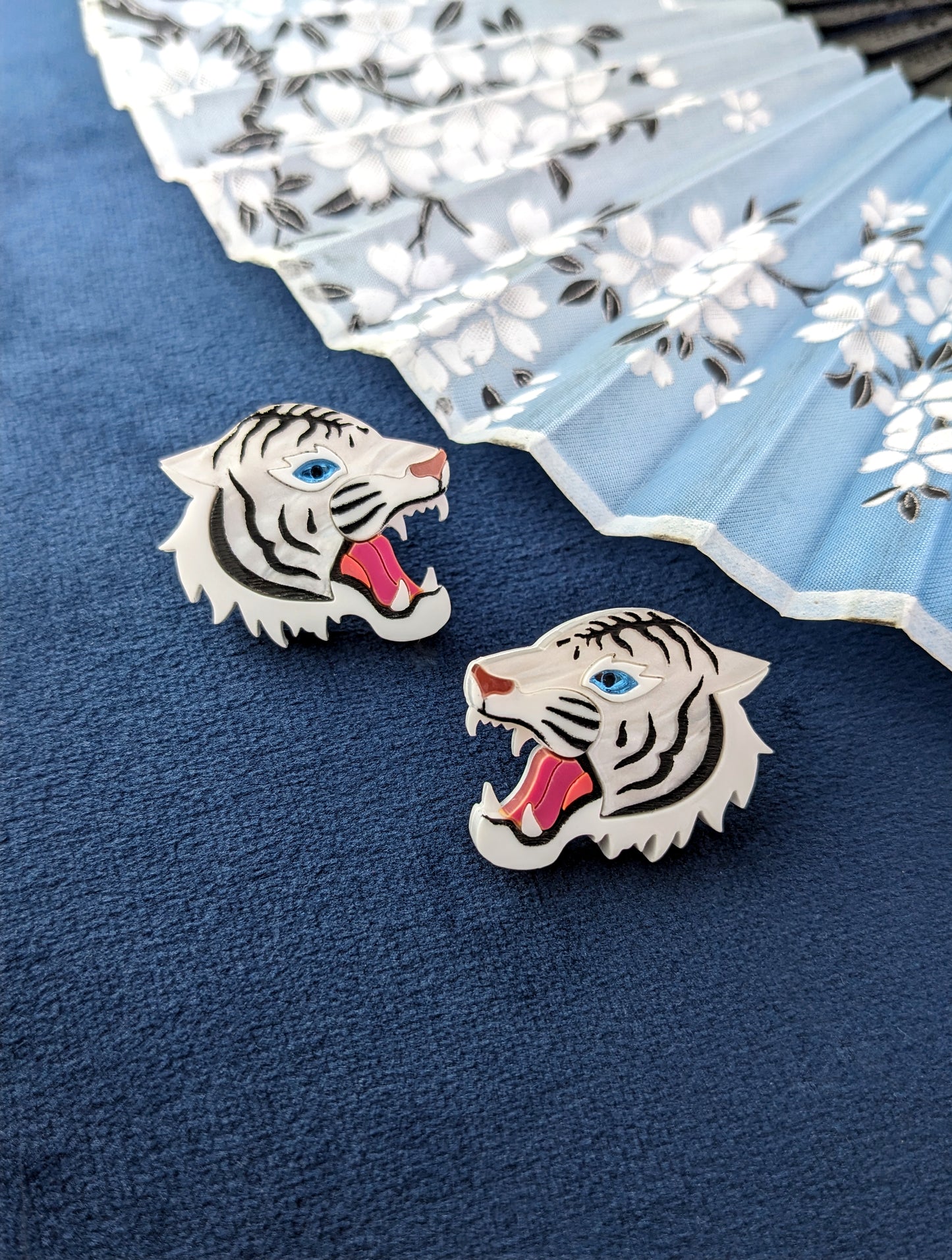 PRE ORDER Tiger Stud Earrings - White