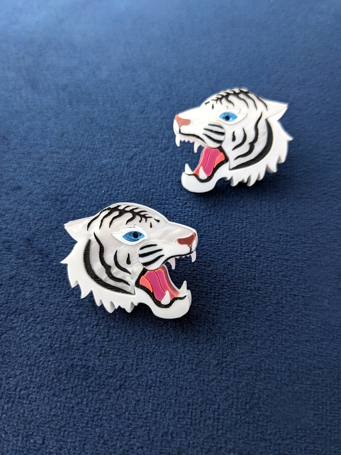 PRE ORDER Tiger Stud Earrings - White