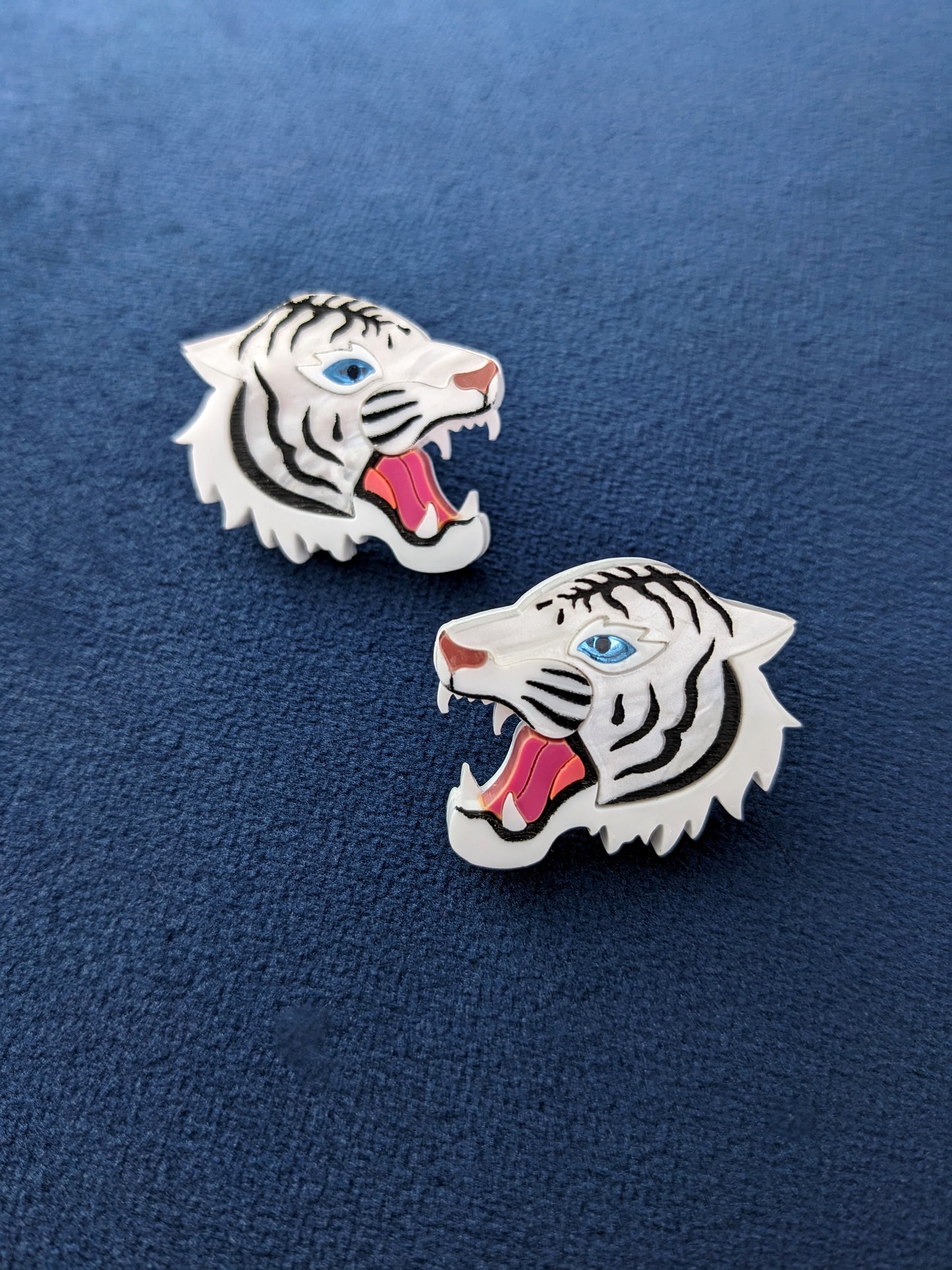 PRE ORDER Tiger Stud Earrings - White