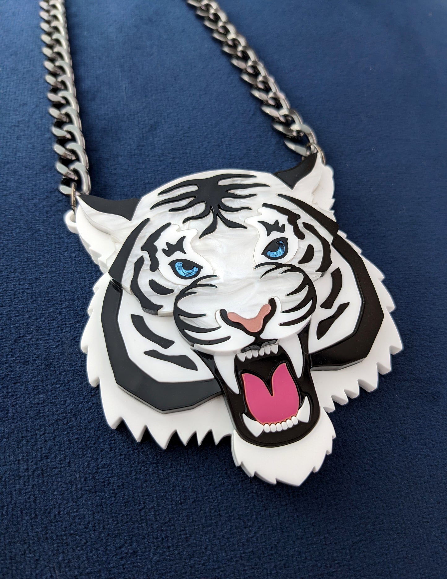 PRE ORDER Statement Fierce White Tiger Necklace