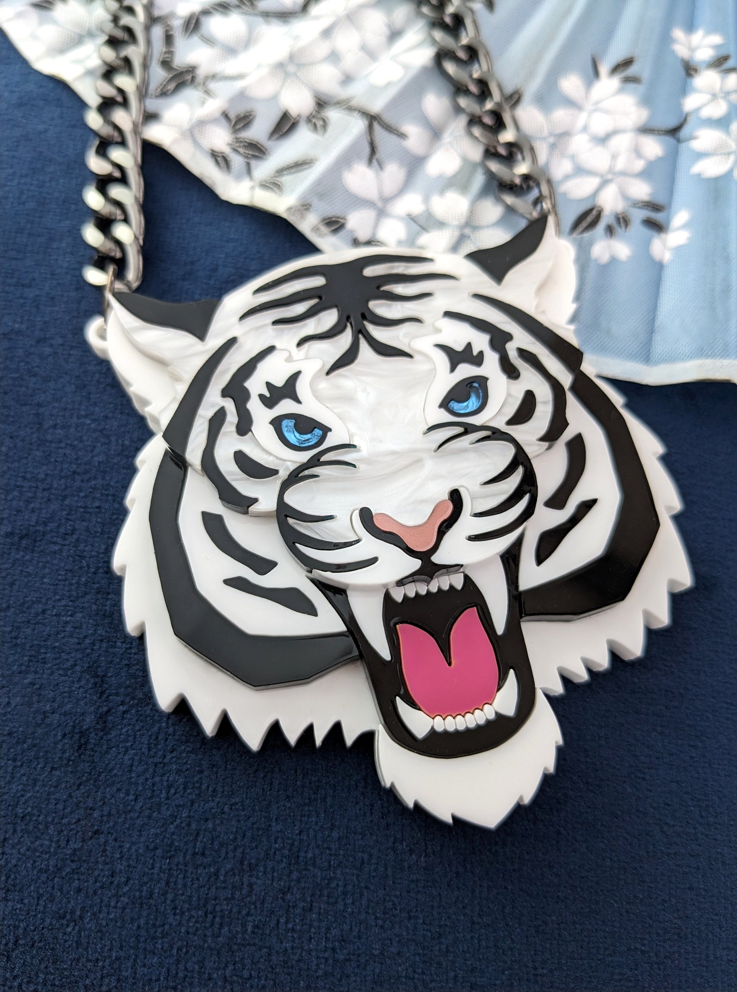 PRE ORDER Statement Fierce White Tiger Necklace