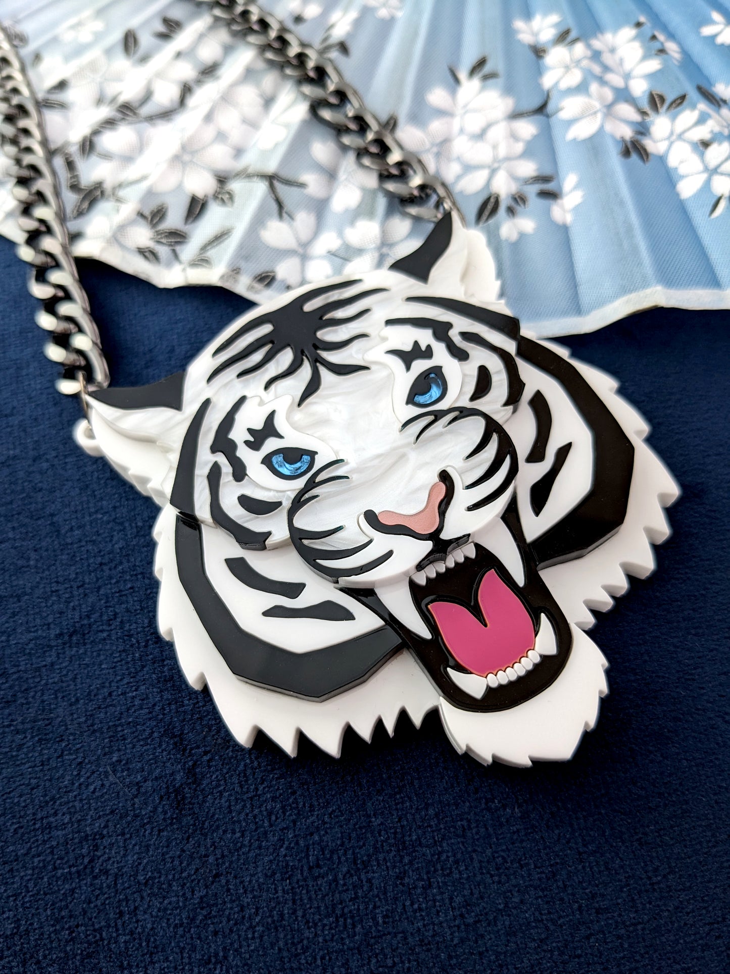 PRE ORDER Statement Fierce White Tiger Necklace