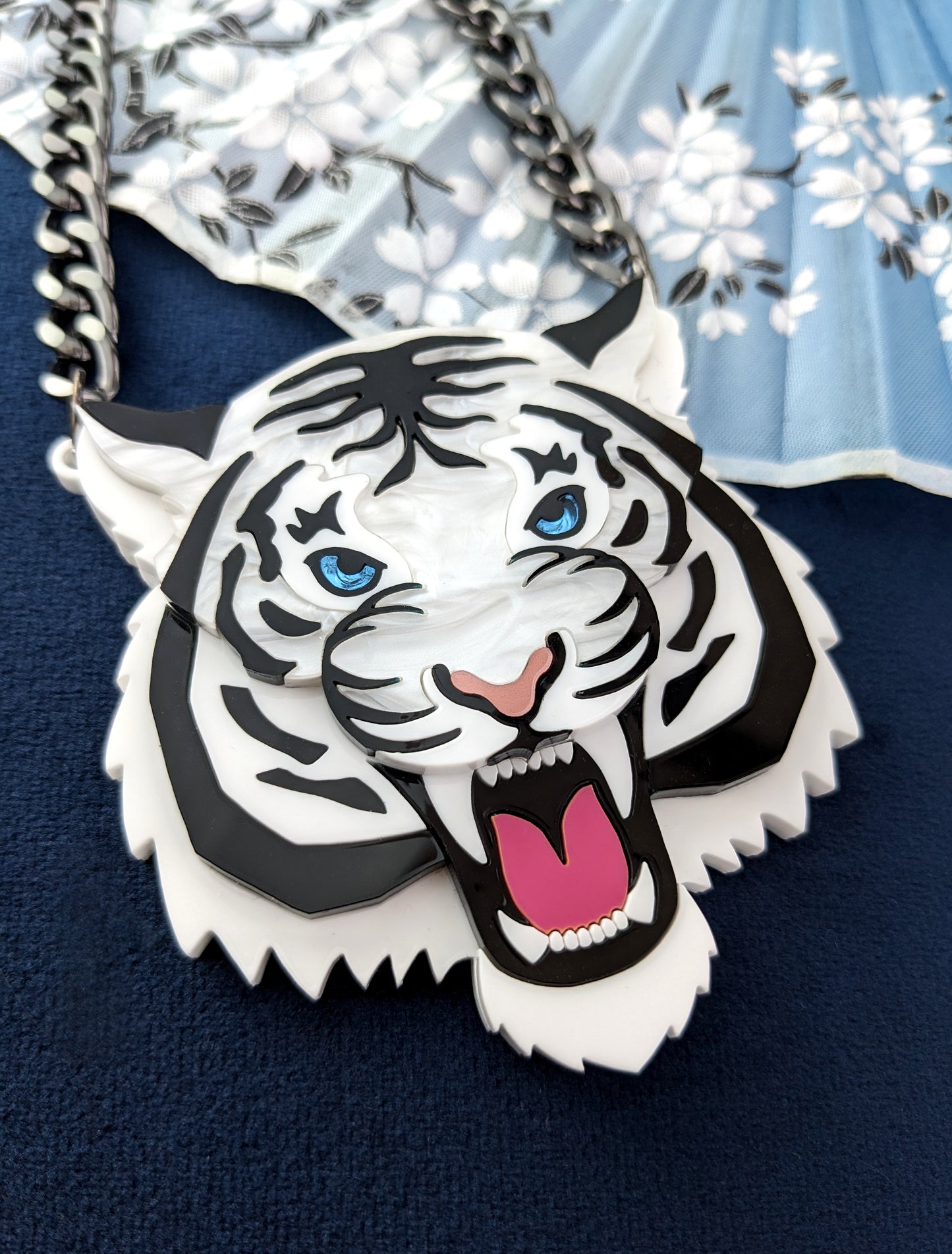 PRE ORDER Statement Fierce White Tiger Necklace