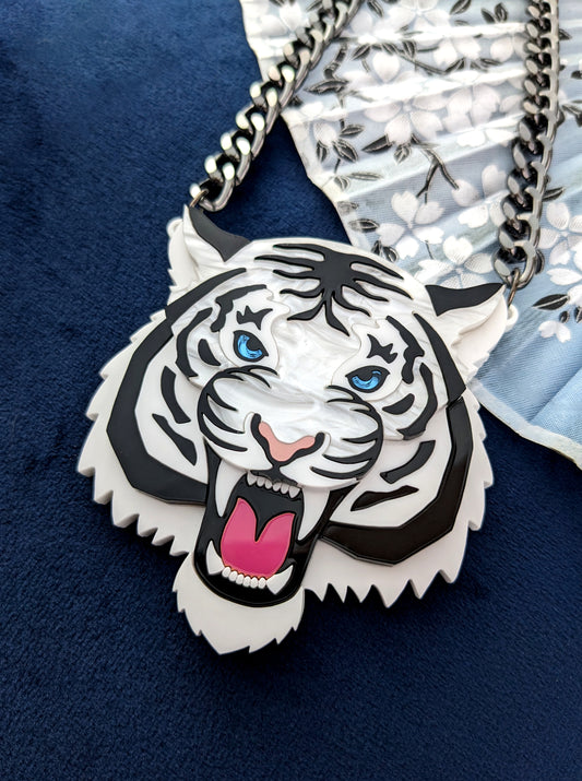 PRE ORDER Statement Fierce White Tiger Necklace