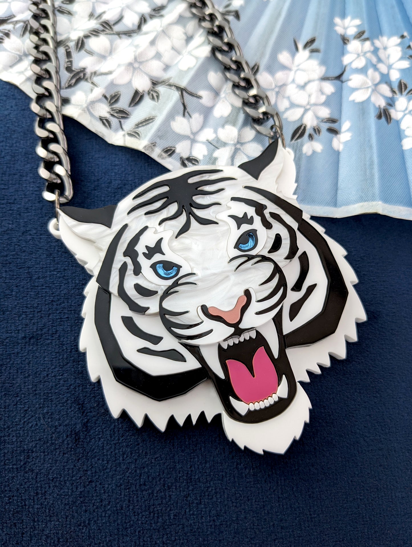 PRE ORDER Statement Fierce White Tiger Necklace