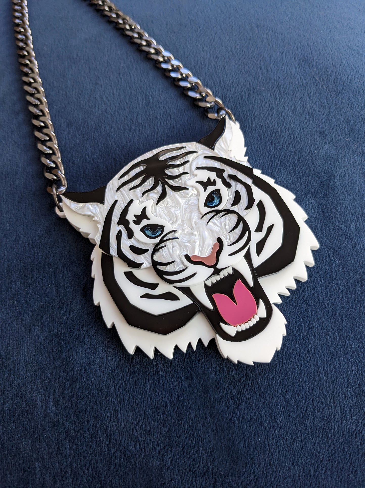 PRE ORDER Statement Fierce White Tiger Necklace