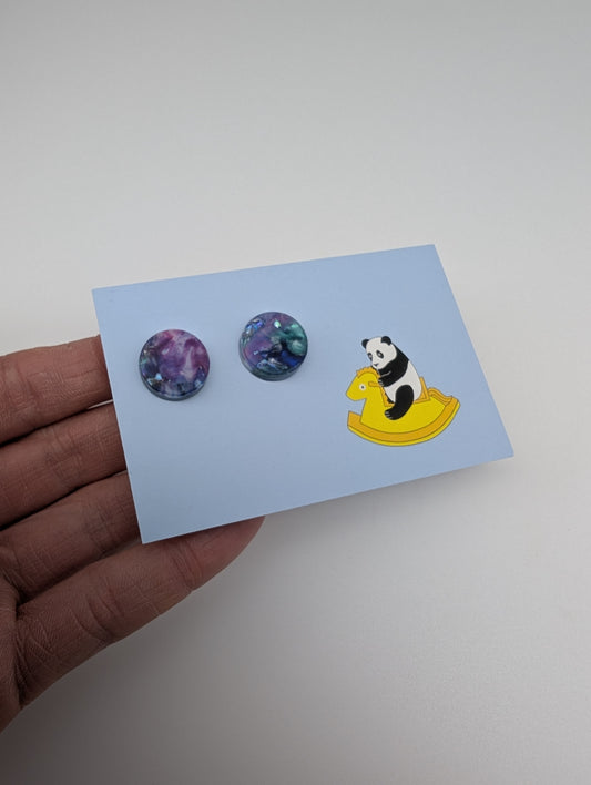 PRE ORDER Recycled Purple/Teal/Blue Studs (matches butterfly brooch and necklace)