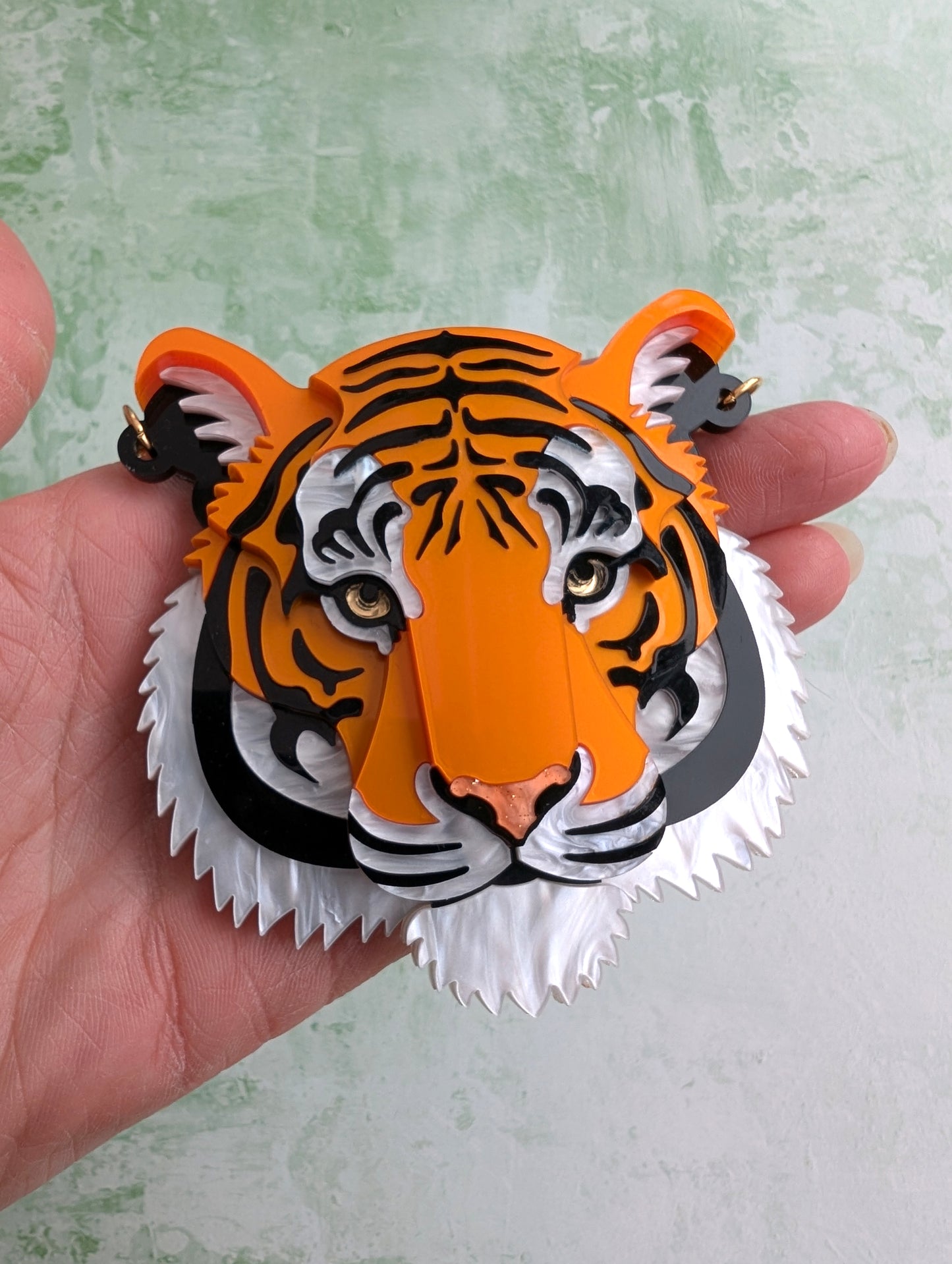 PRE ORDER Statement Tiger Head Necklace 2026 (Metallic Orange)