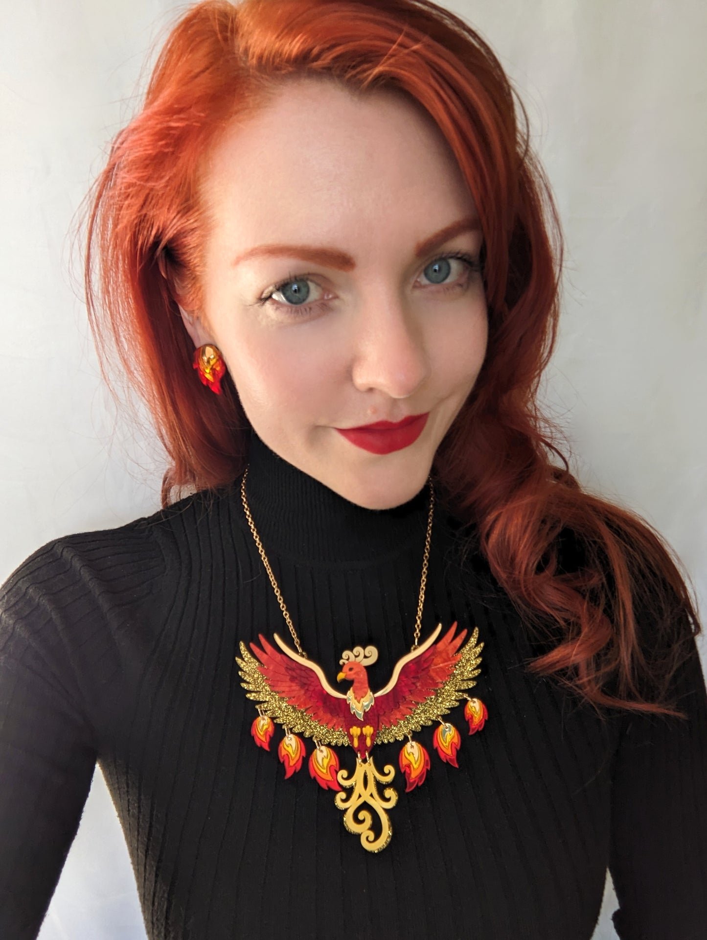 PRE ORDER Small Rise Of The Phoenix Necklace (regular jump rings, 2 tail colours)