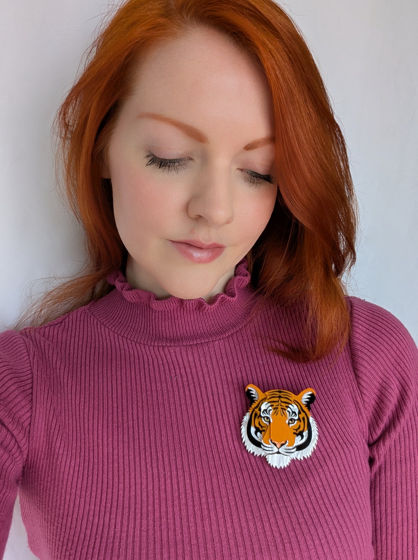 PRE ORDER Small Tiger Head Brooch 2026 (Metallic Orange)
