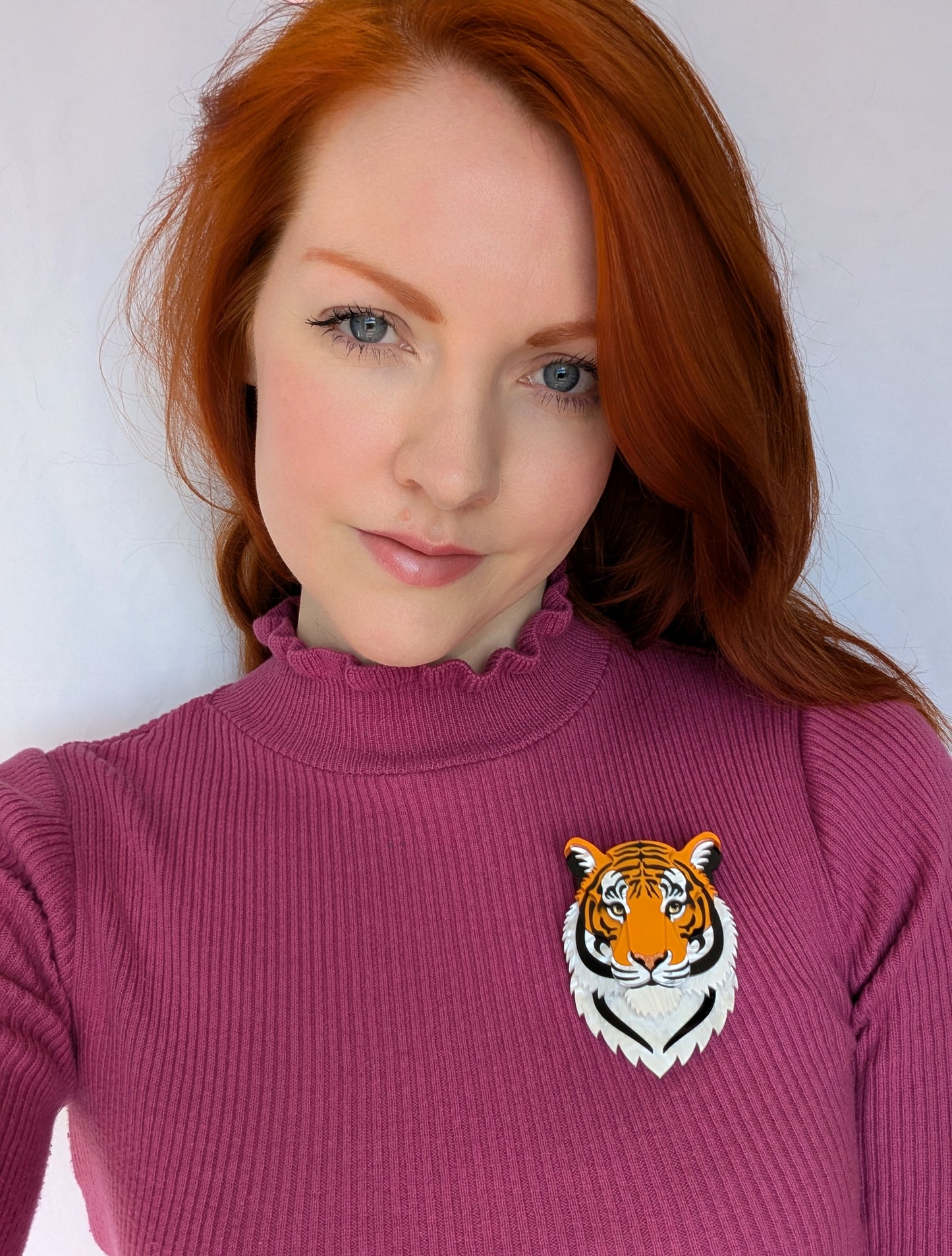 PRE ORDER Statement Tiger Brooch 2026 (Metallic Orange)