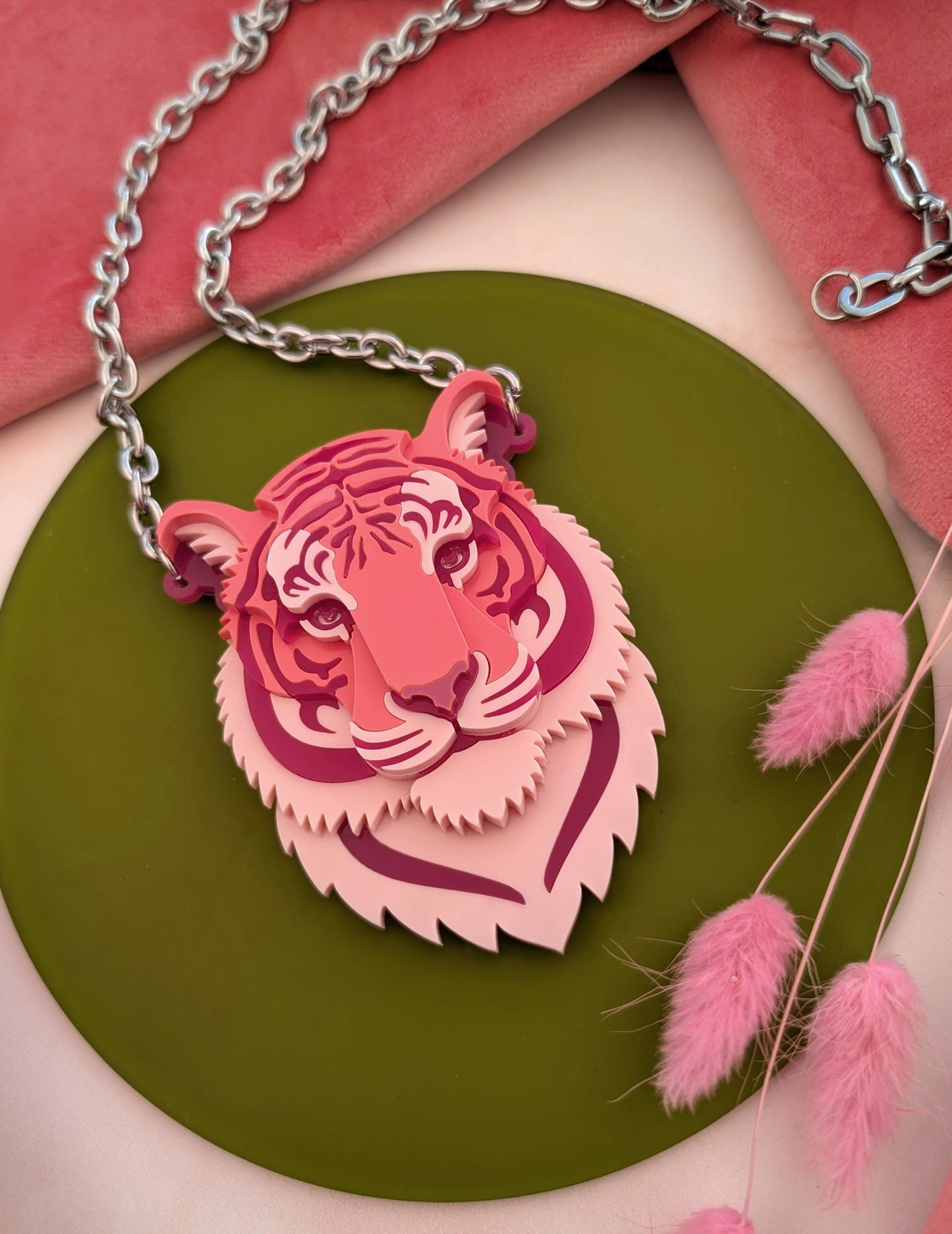 PRE ORDER Small Tiger Necklace 2026 (Pink)
