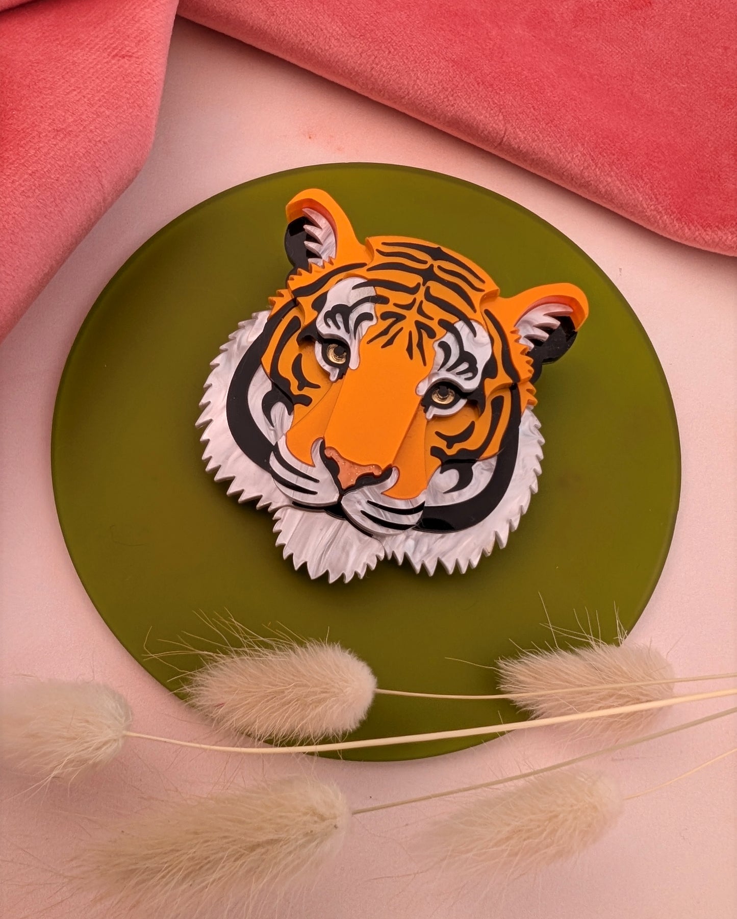 PRE ORDER Small Tiger Head Brooch 2026 (Metallic Orange)