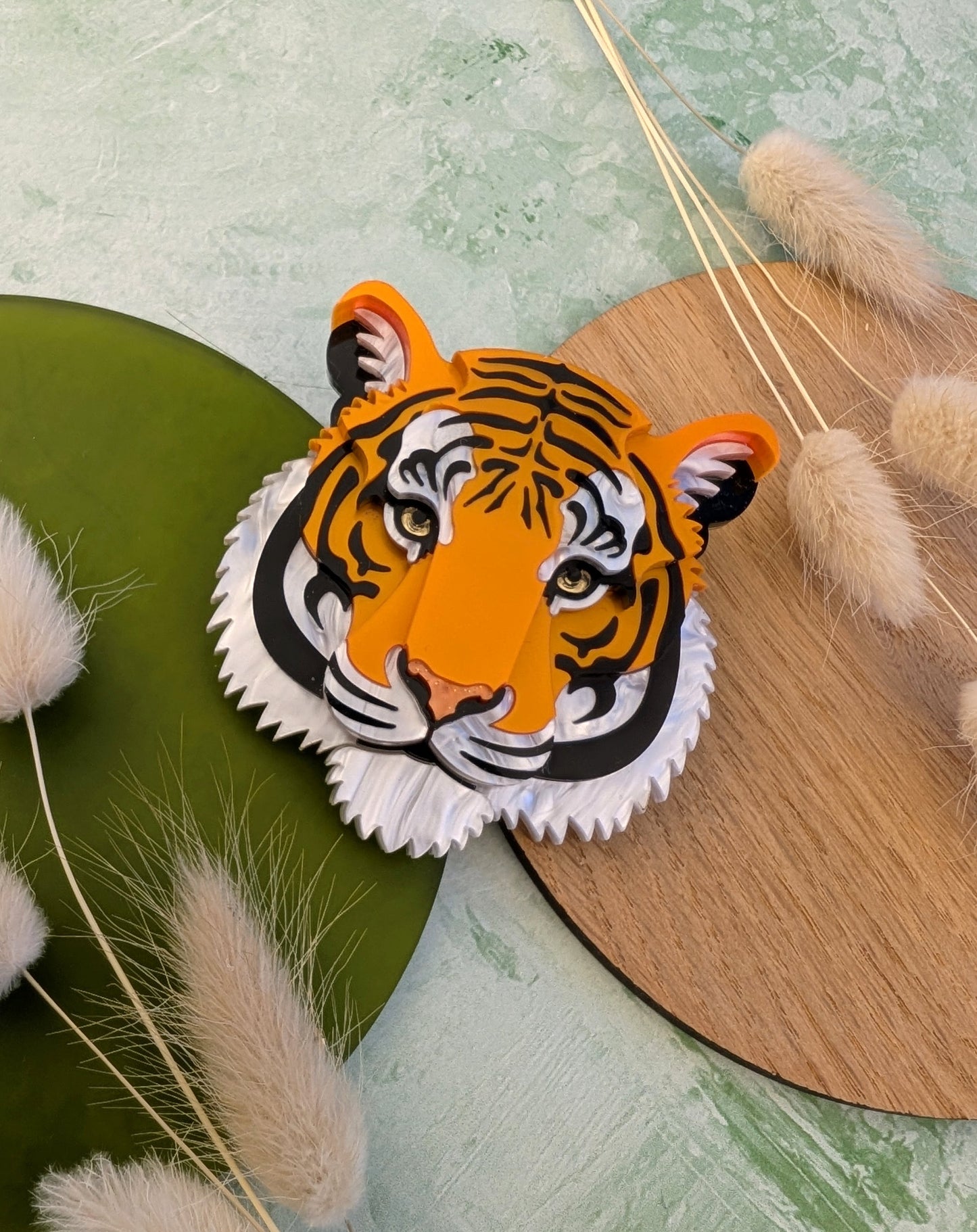 PRE ORDER Small Tiger Head Brooch 2026 (Metallic Orange)