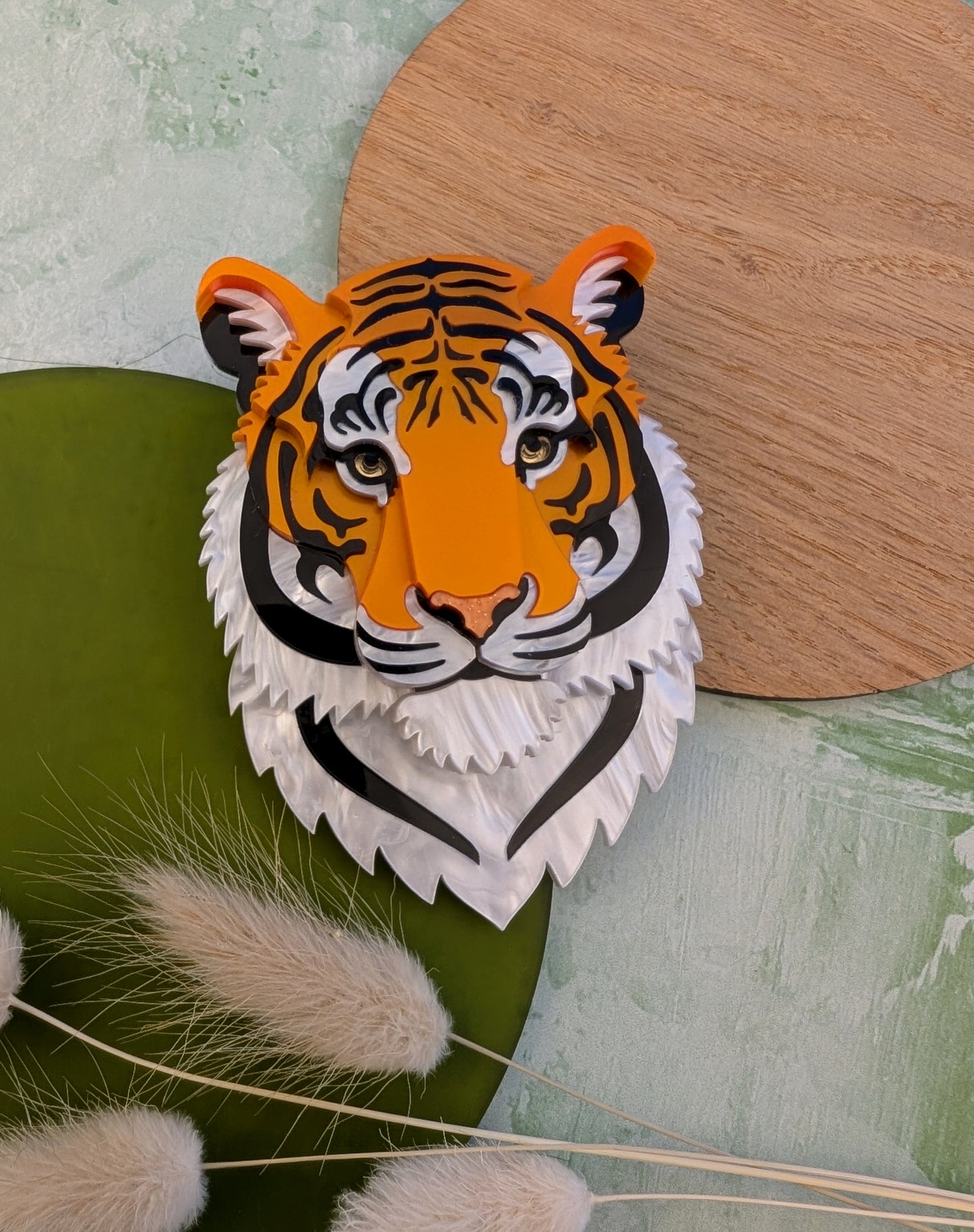 PRE ORDER Statement Tiger Brooch 2026 (Metallic Orange)