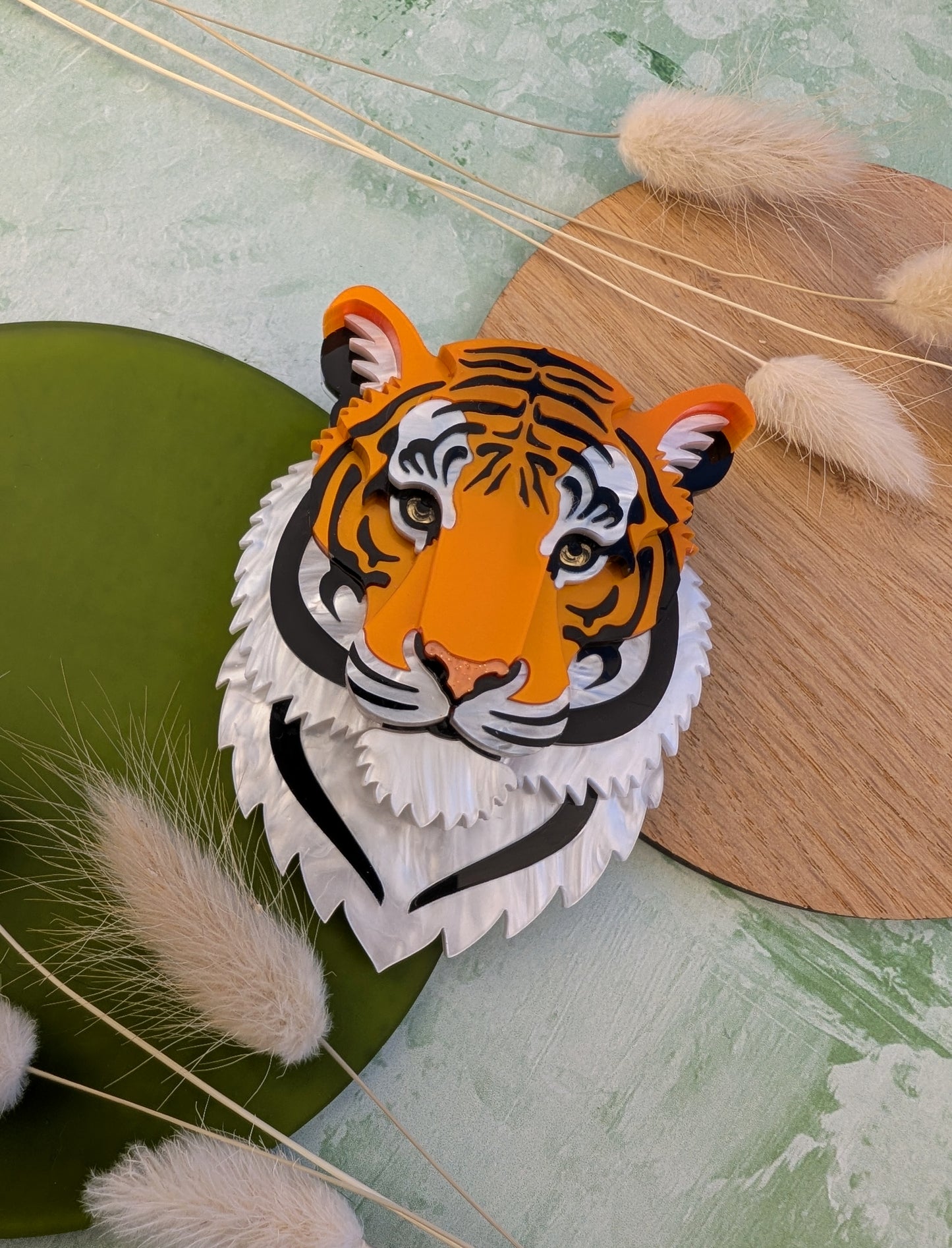 PRE ORDER Statement Tiger Brooch 2026 (Metallic Orange)