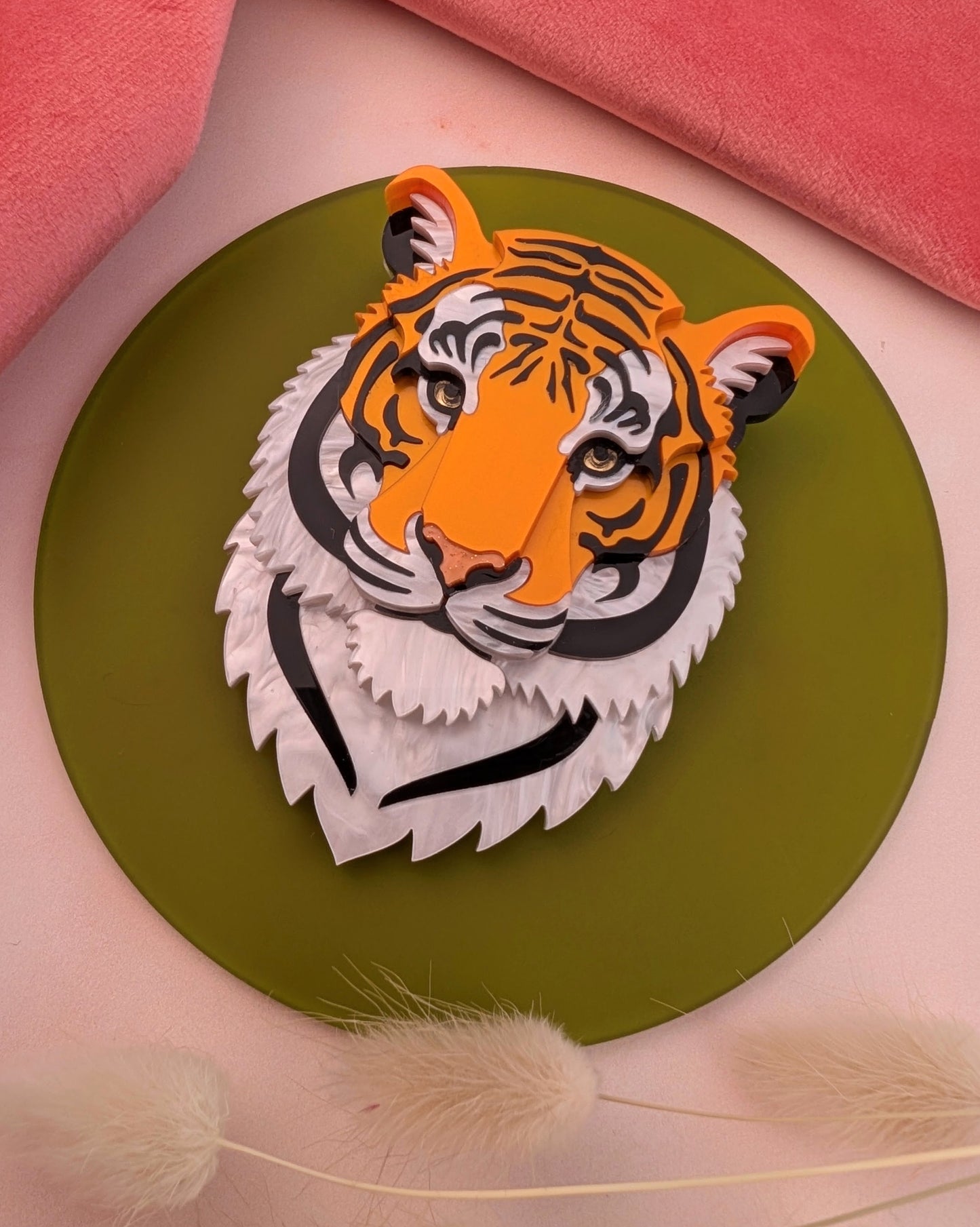 PRE ORDER Statement Tiger Brooch 2026 (Metallic Orange)