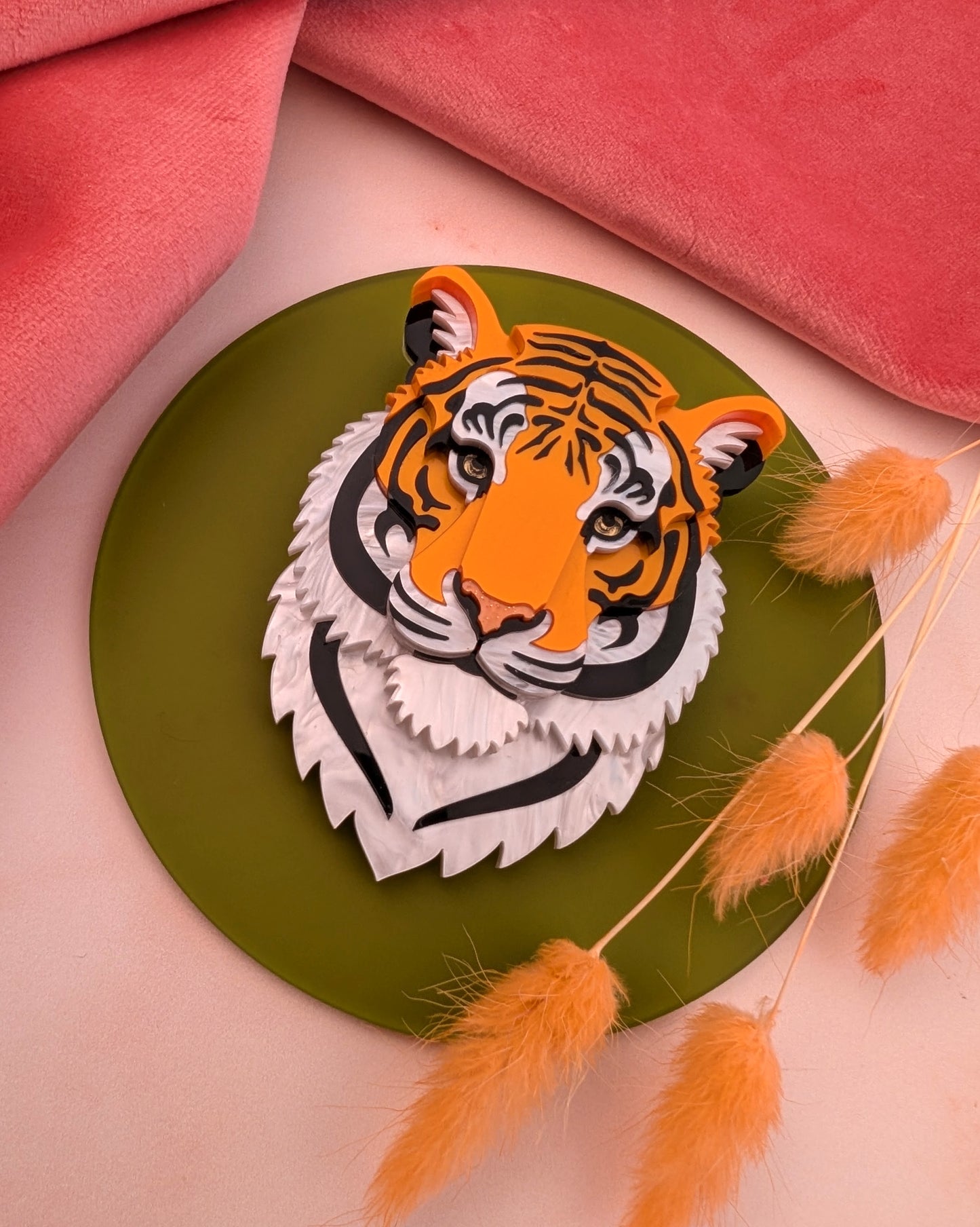 PRE ORDER Statement Tiger Brooch 2026 (Metallic Orange)