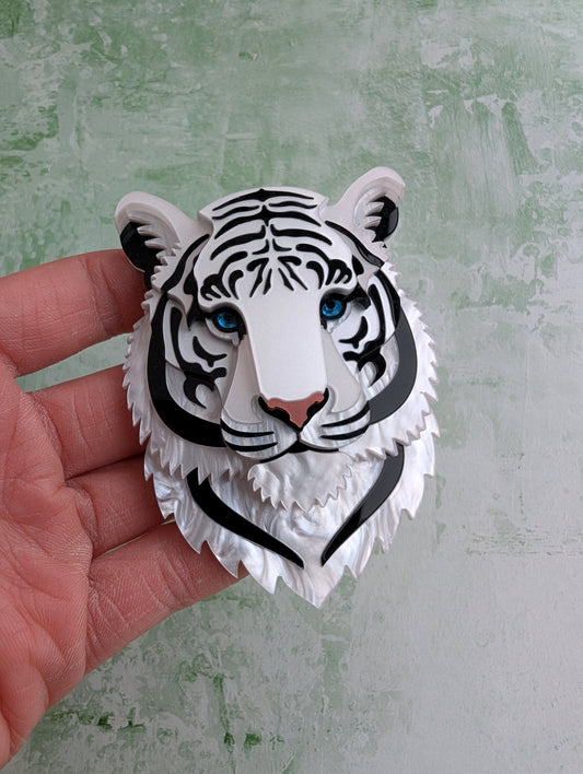 PRE ORDER Statement Tiger Brooch 2026 (White)