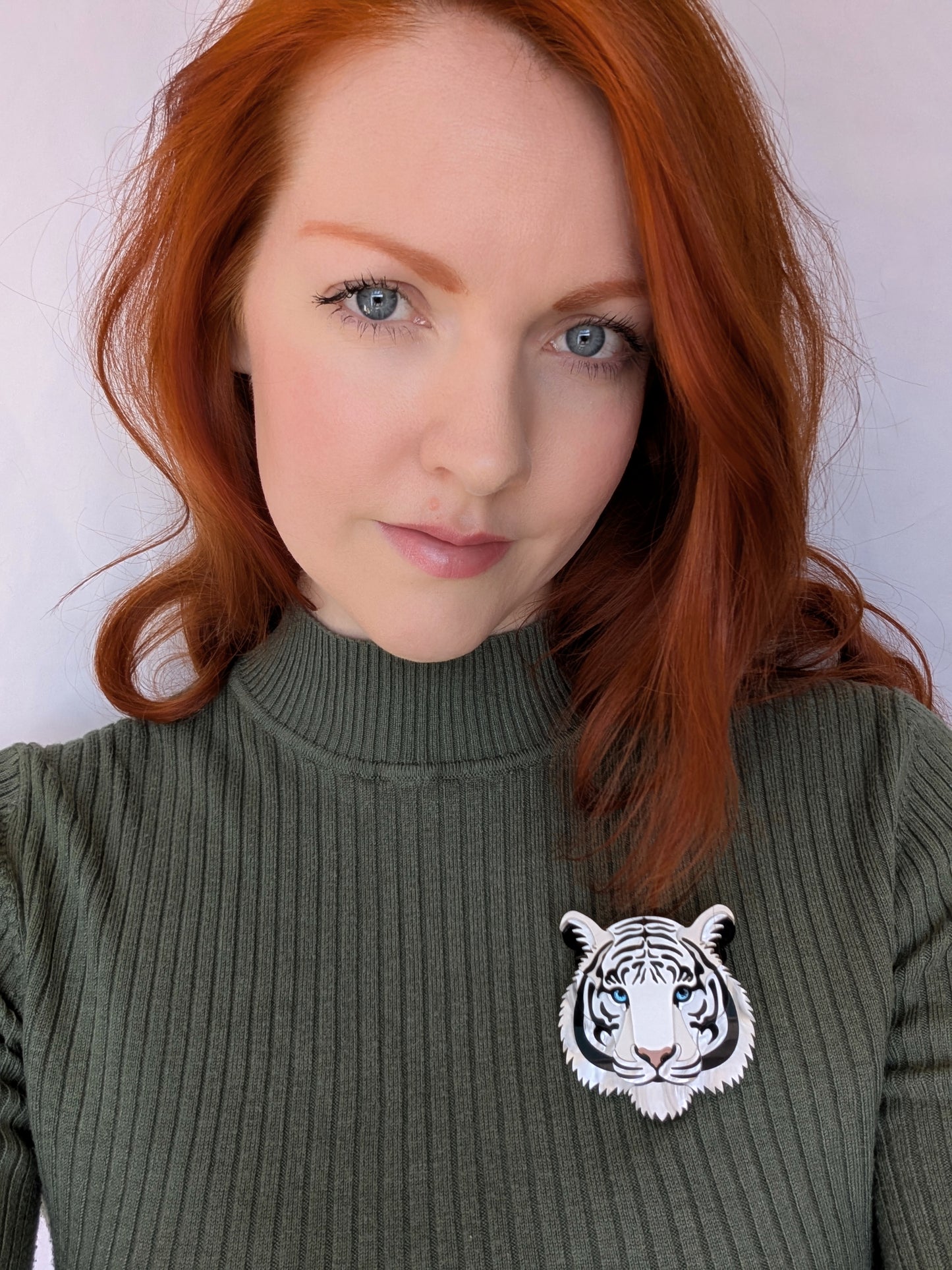 PRE ORDER Small Tiger Head Brooch 2026 (White)