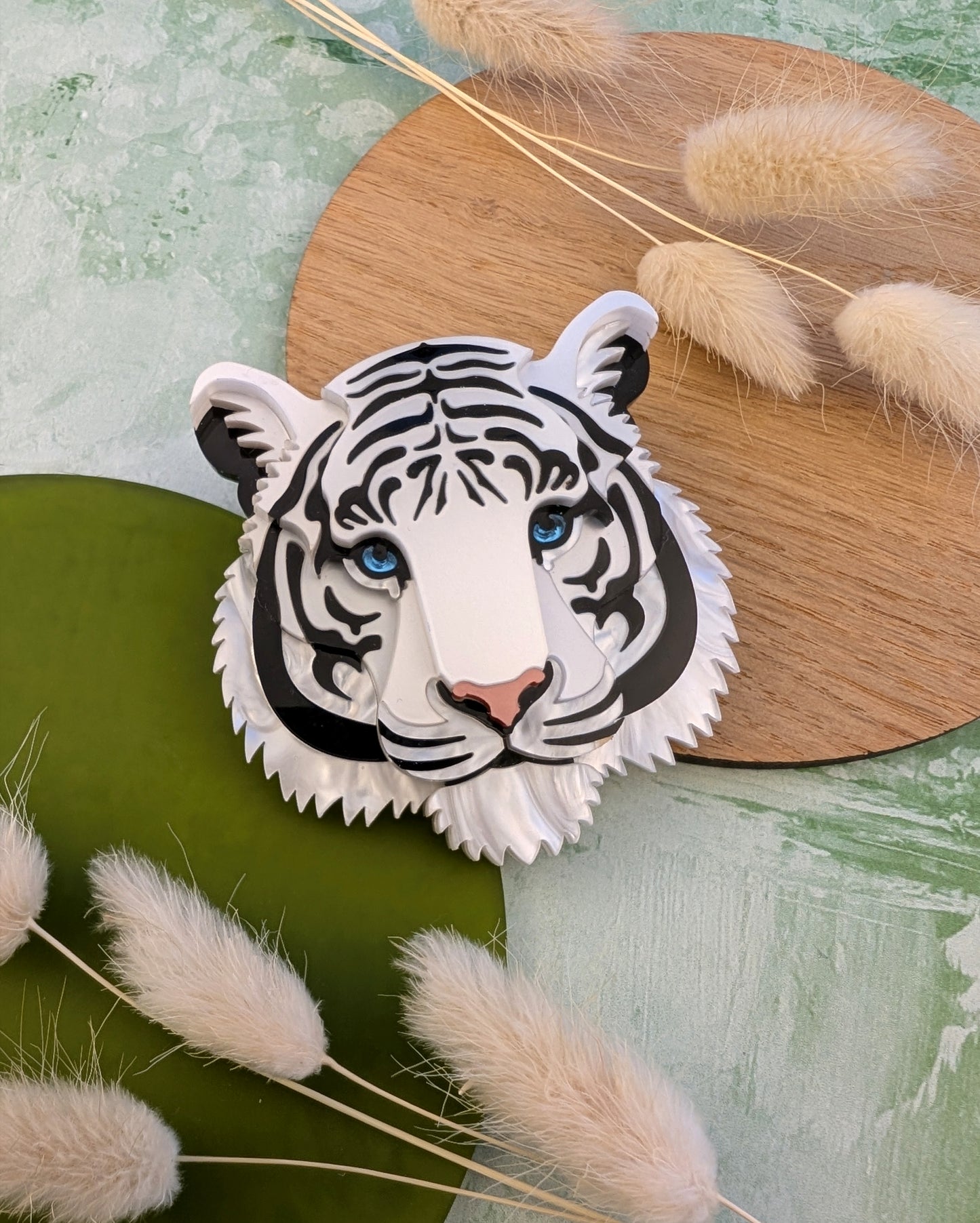 PRE ORDER Small Tiger Head Brooch 2026 (White)