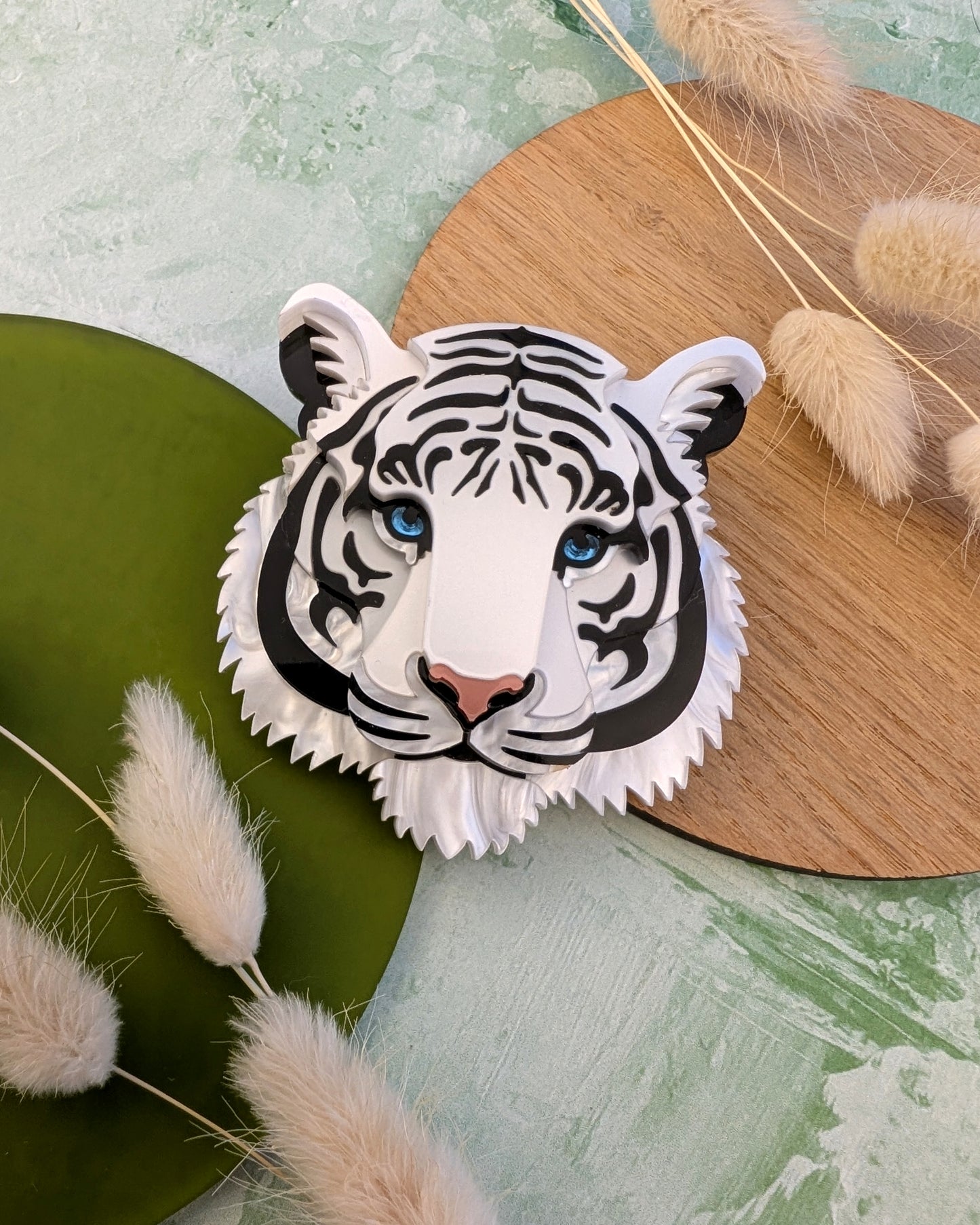 PRE ORDER Small Tiger Head Brooch 2026 (White)