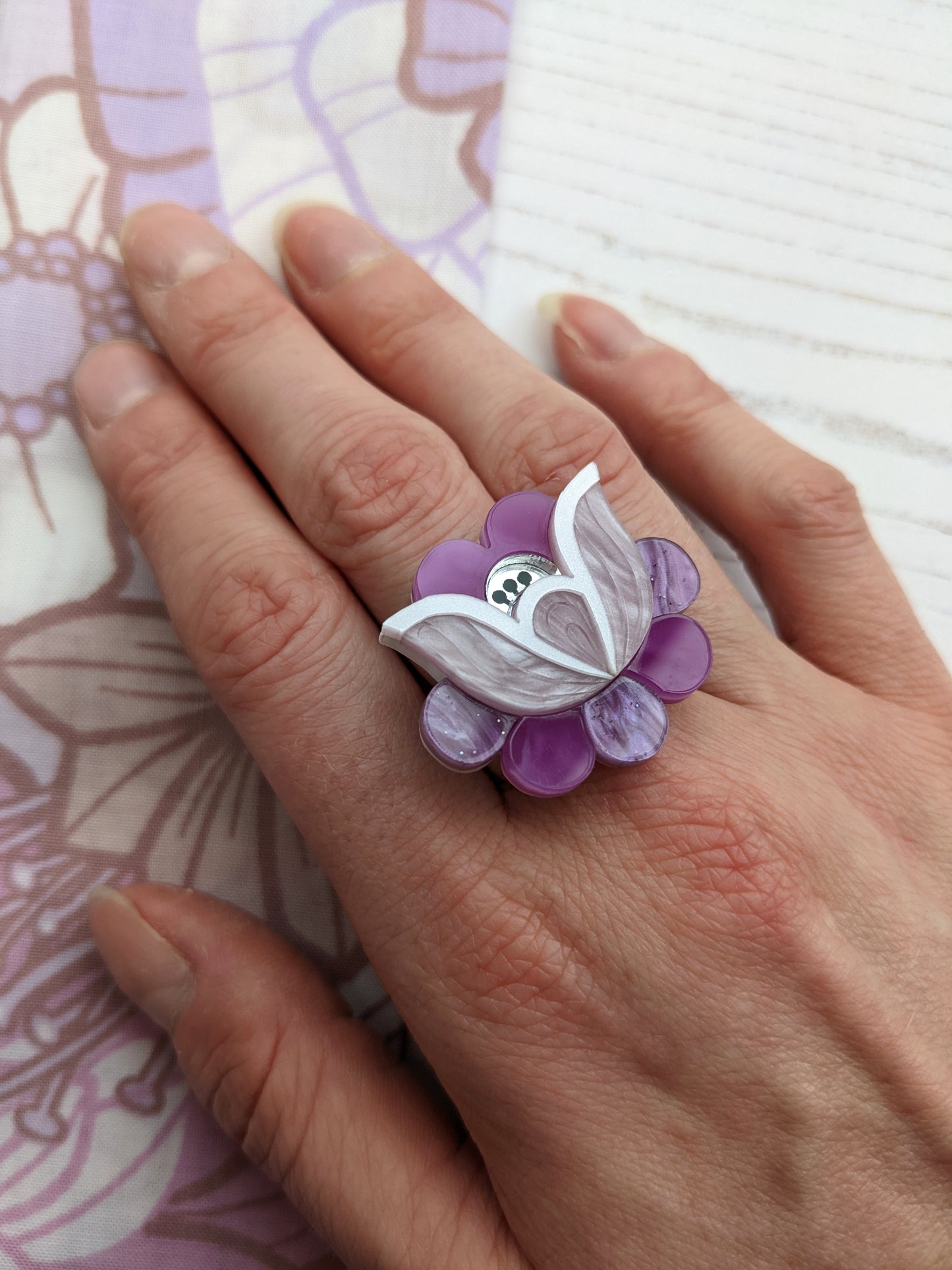 PRE ORDER Folk Floral Ring - Purple