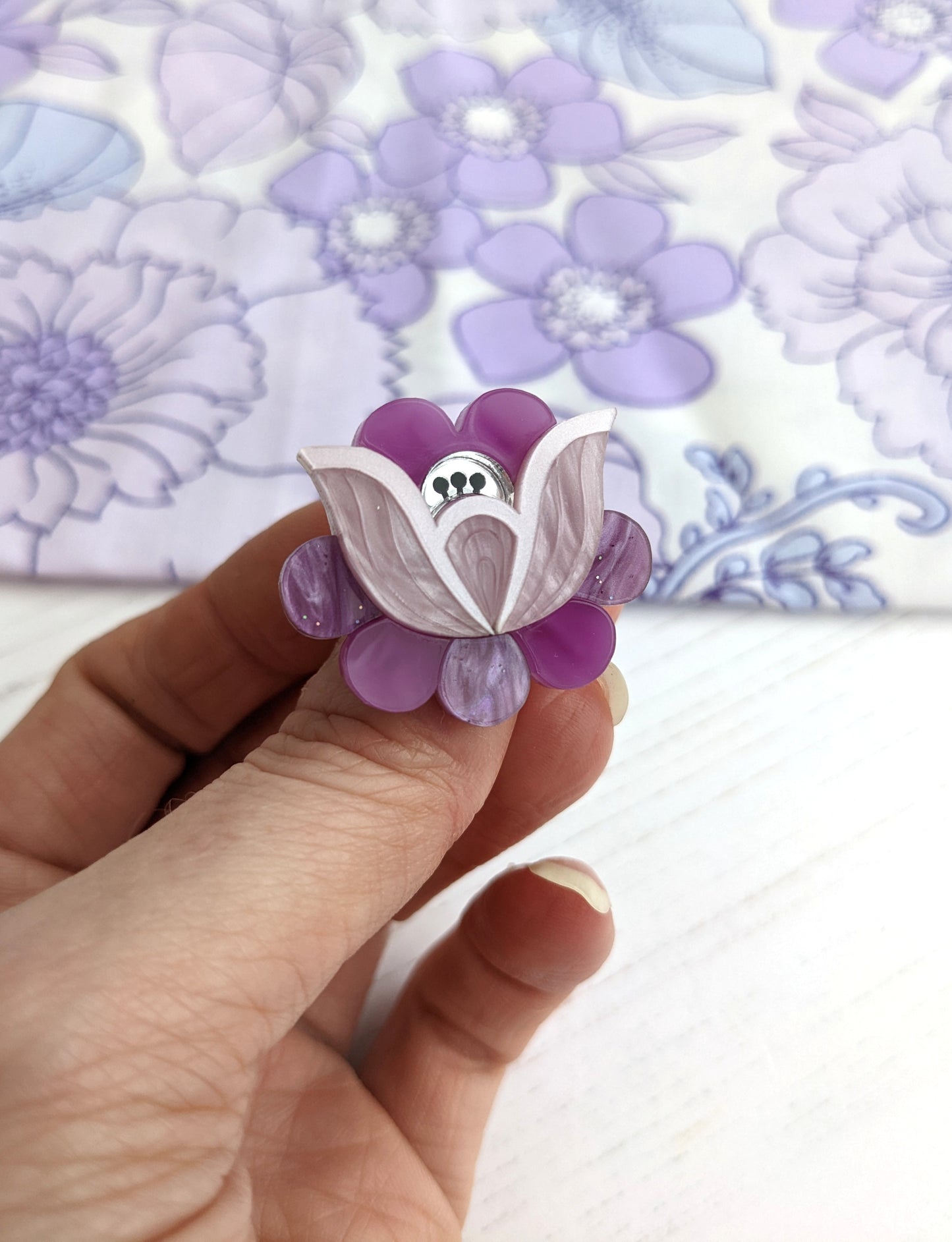 PRE ORDER Folk Floral Ring - Purple