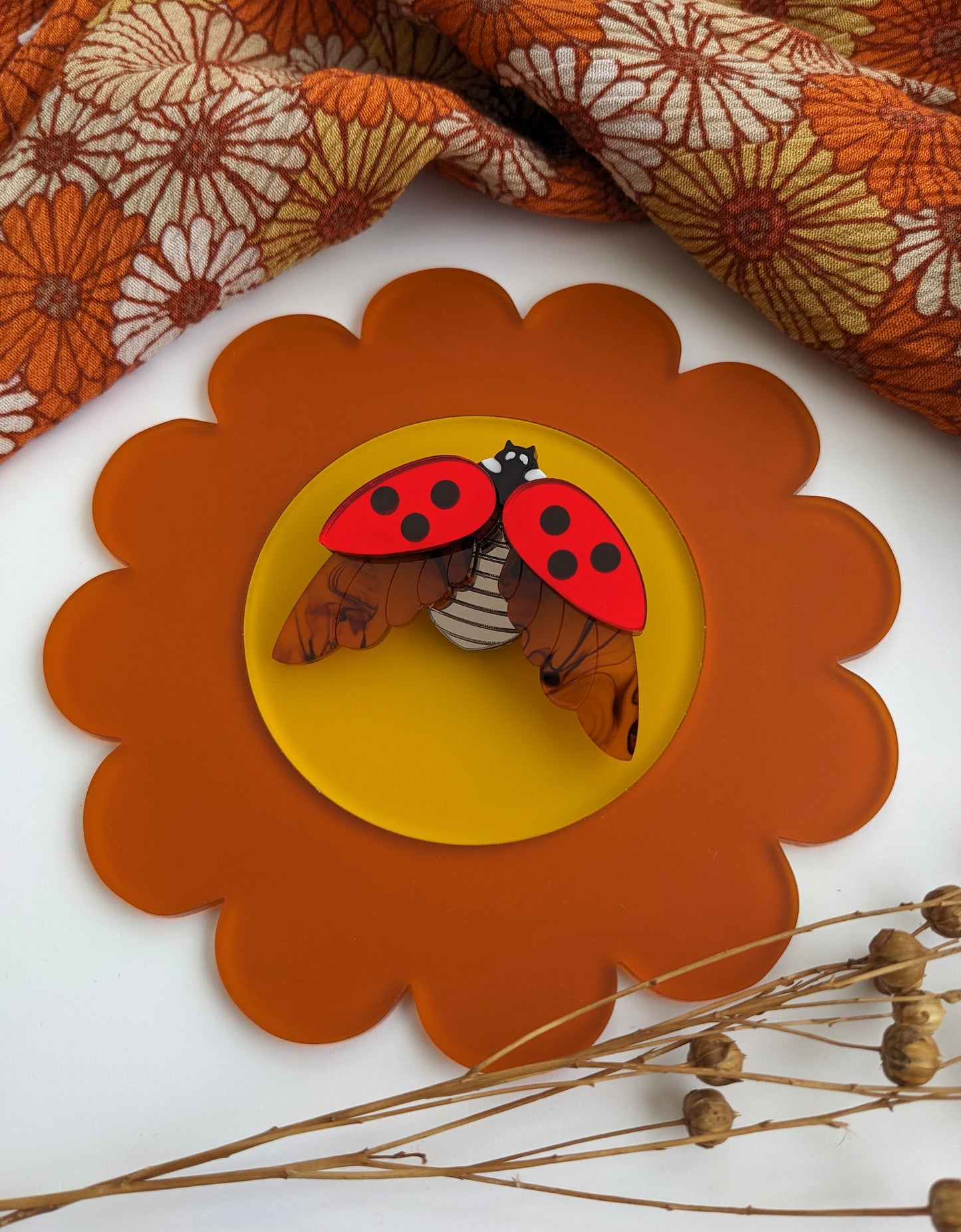 PRE ORDER Ladybird Brooch Red Mirror