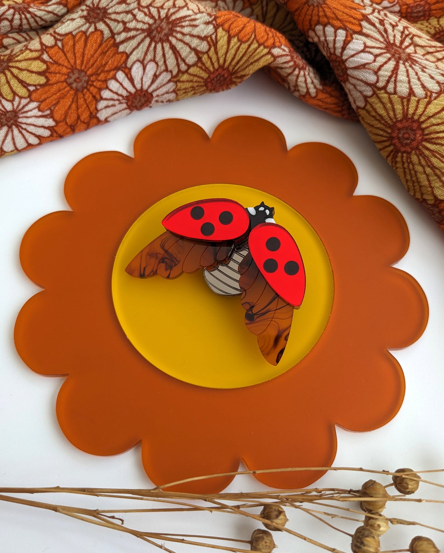 PRE ORDER Ladybird Brooch Red Mirror