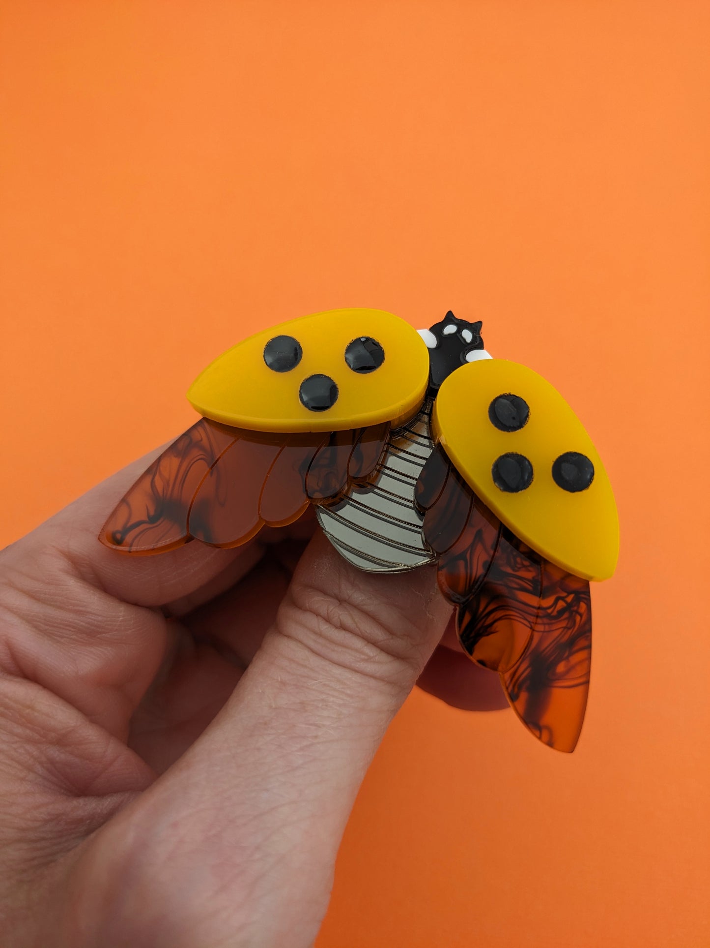 PRE ORDER Ladybird Brooch Yellow