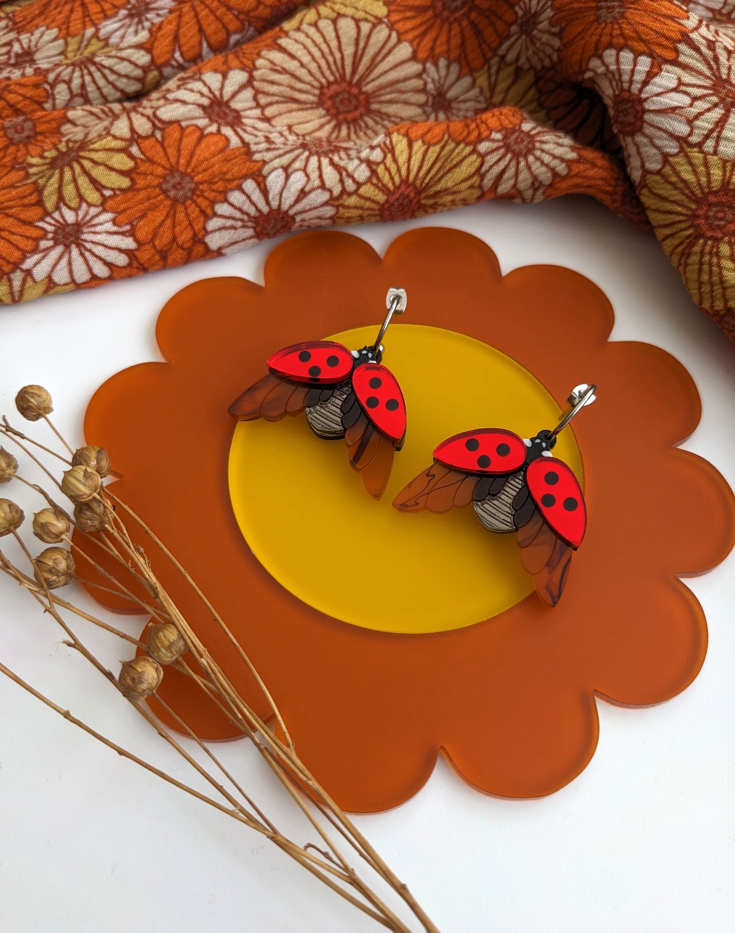 PRE ORDER Ladybird Earrings Red Mirror