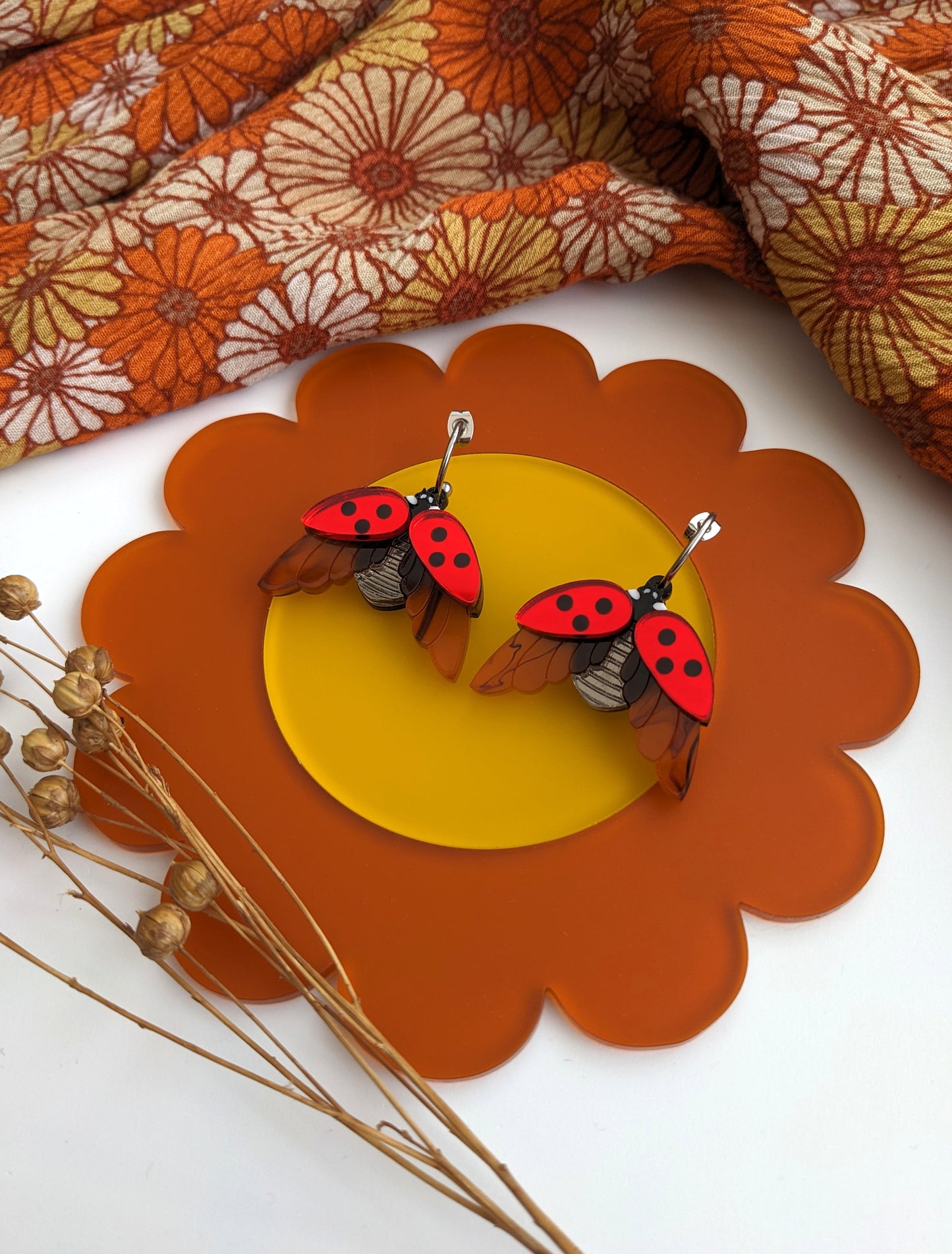 PRE ORDER Ladybird Earrings Red Mirror