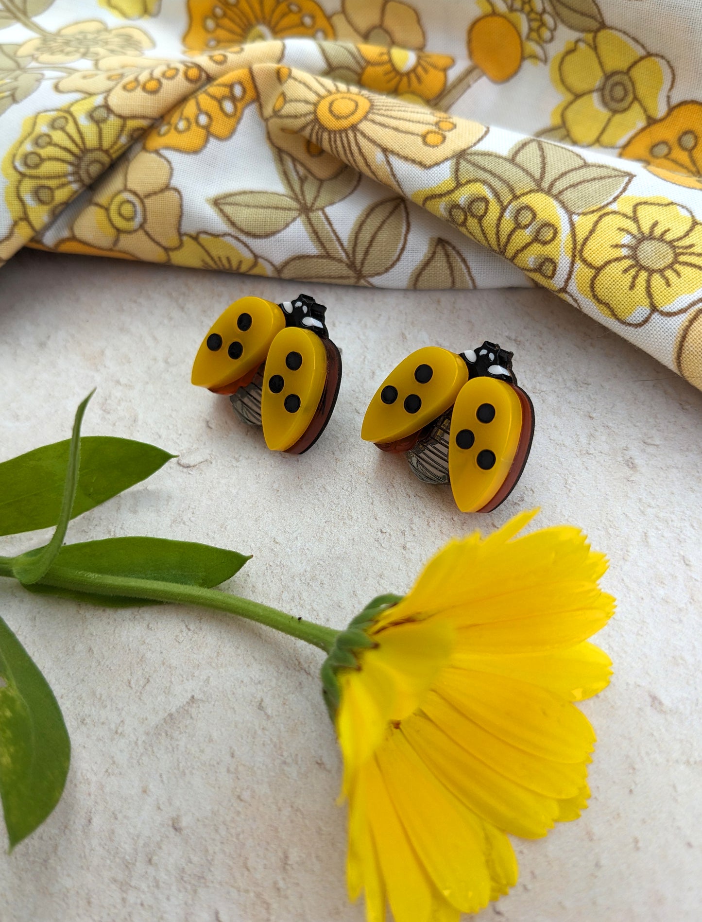 PRE ORDER Ladybird Studs Yellow (plain) Note - you can also ask for the plain red or orange from the statement necklace