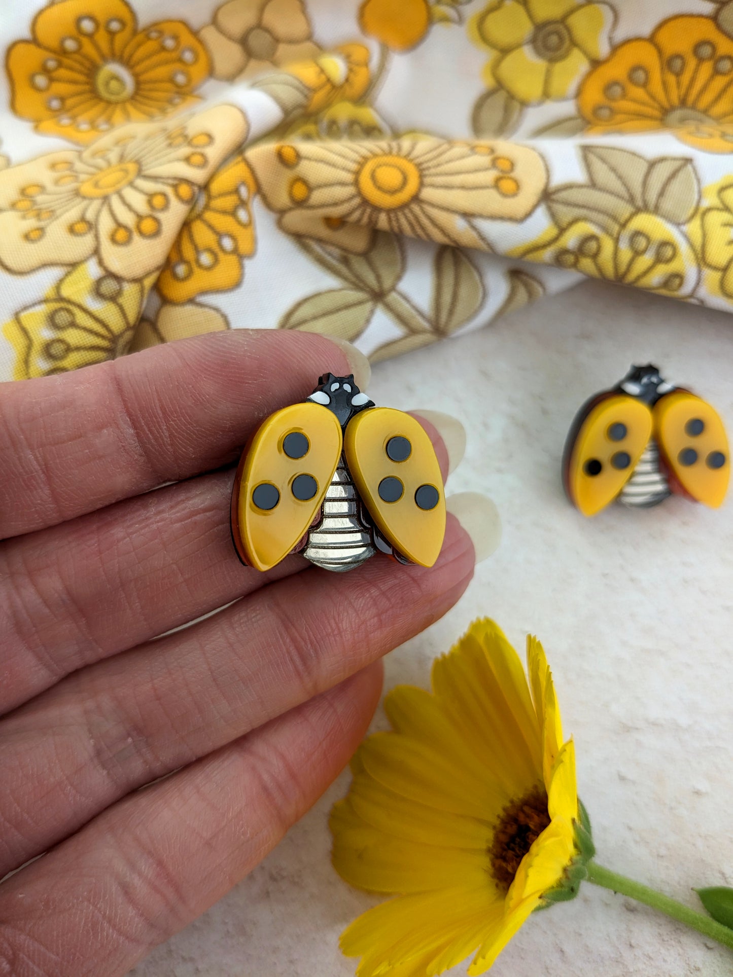 PRE ORDER Ladybird Studs Yellow (plain) Note - you can also ask for the plain red or orange from the statement necklace