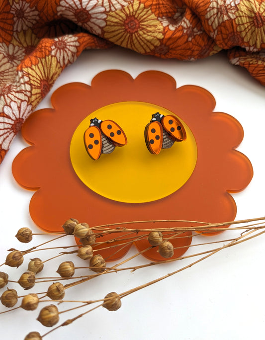 PRE ORDER Ladybird Studs Orange Mirror