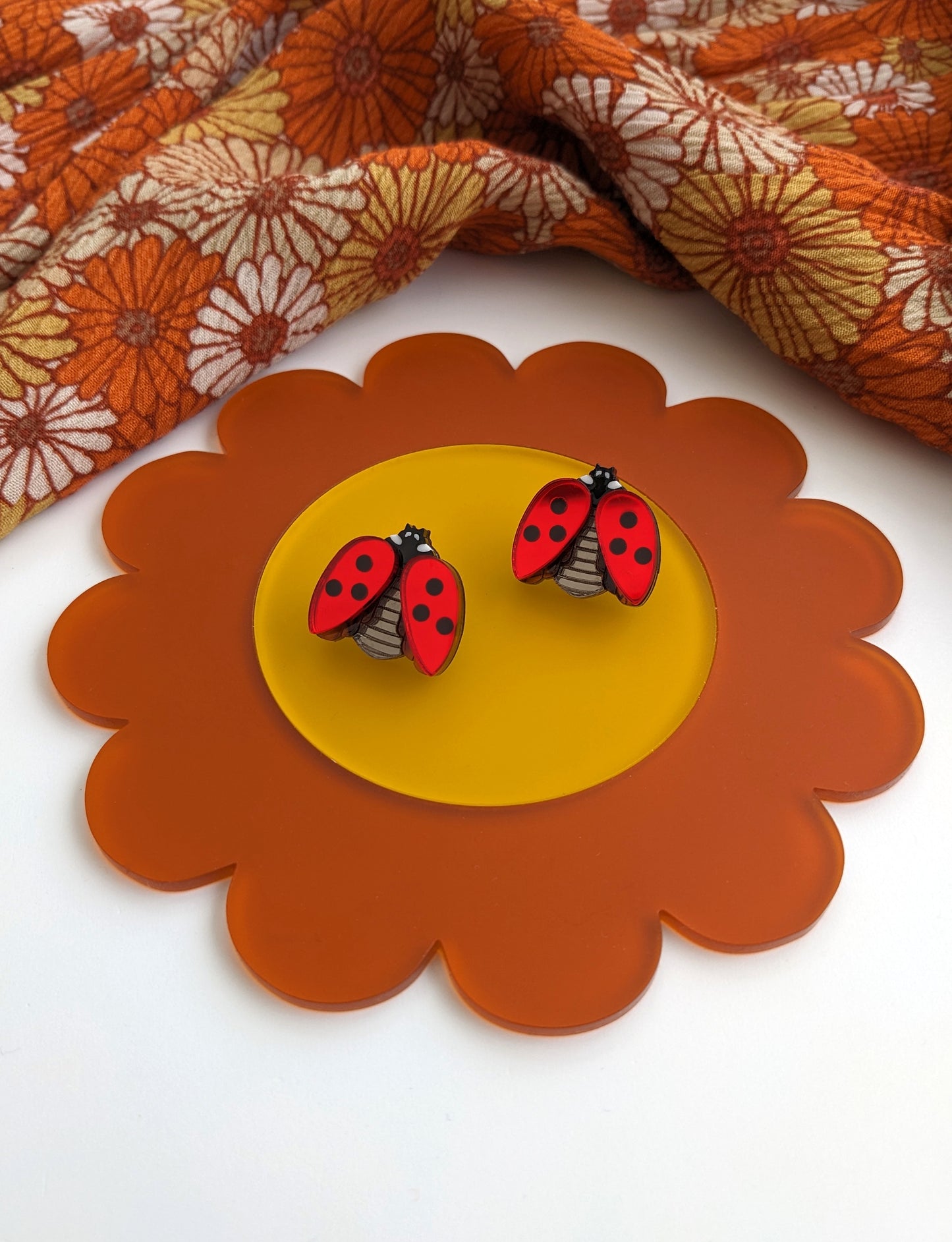 PRE ORDER Ladybird Studs Red Mirror