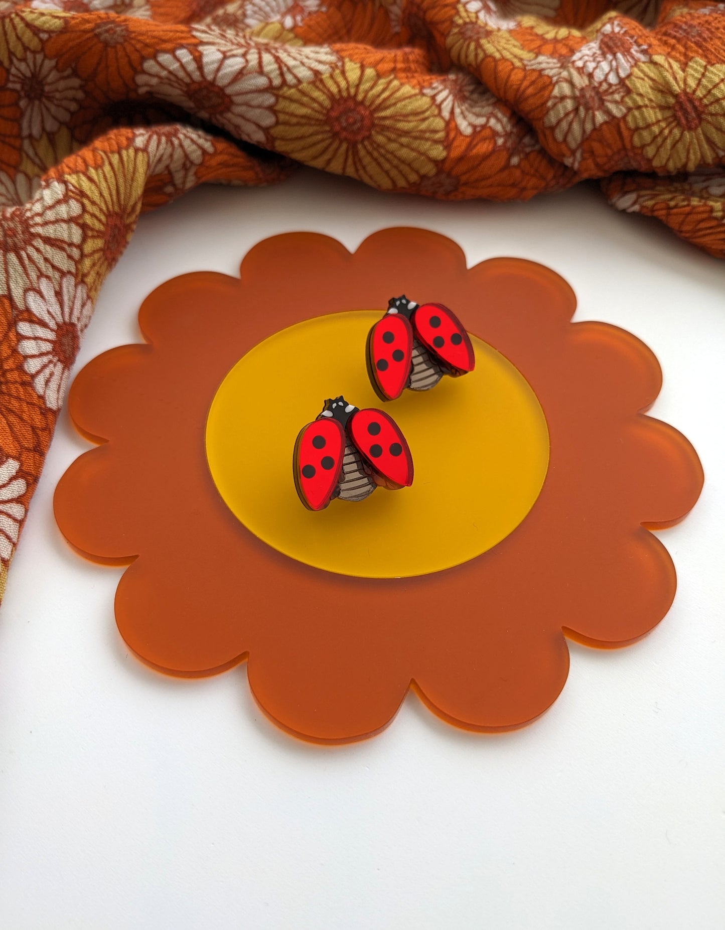 PRE ORDER Ladybird Studs Red Mirror