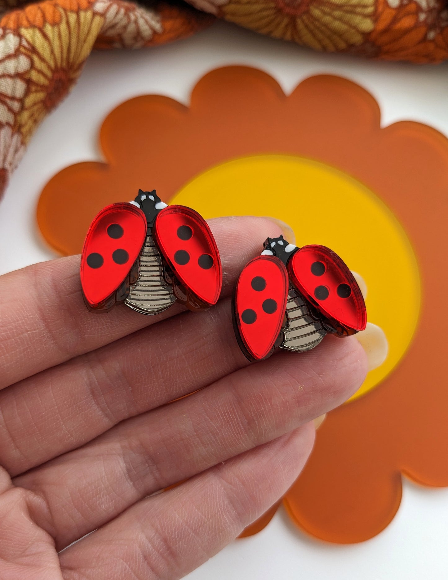 PRE ORDER Ladybird Studs Red Mirror