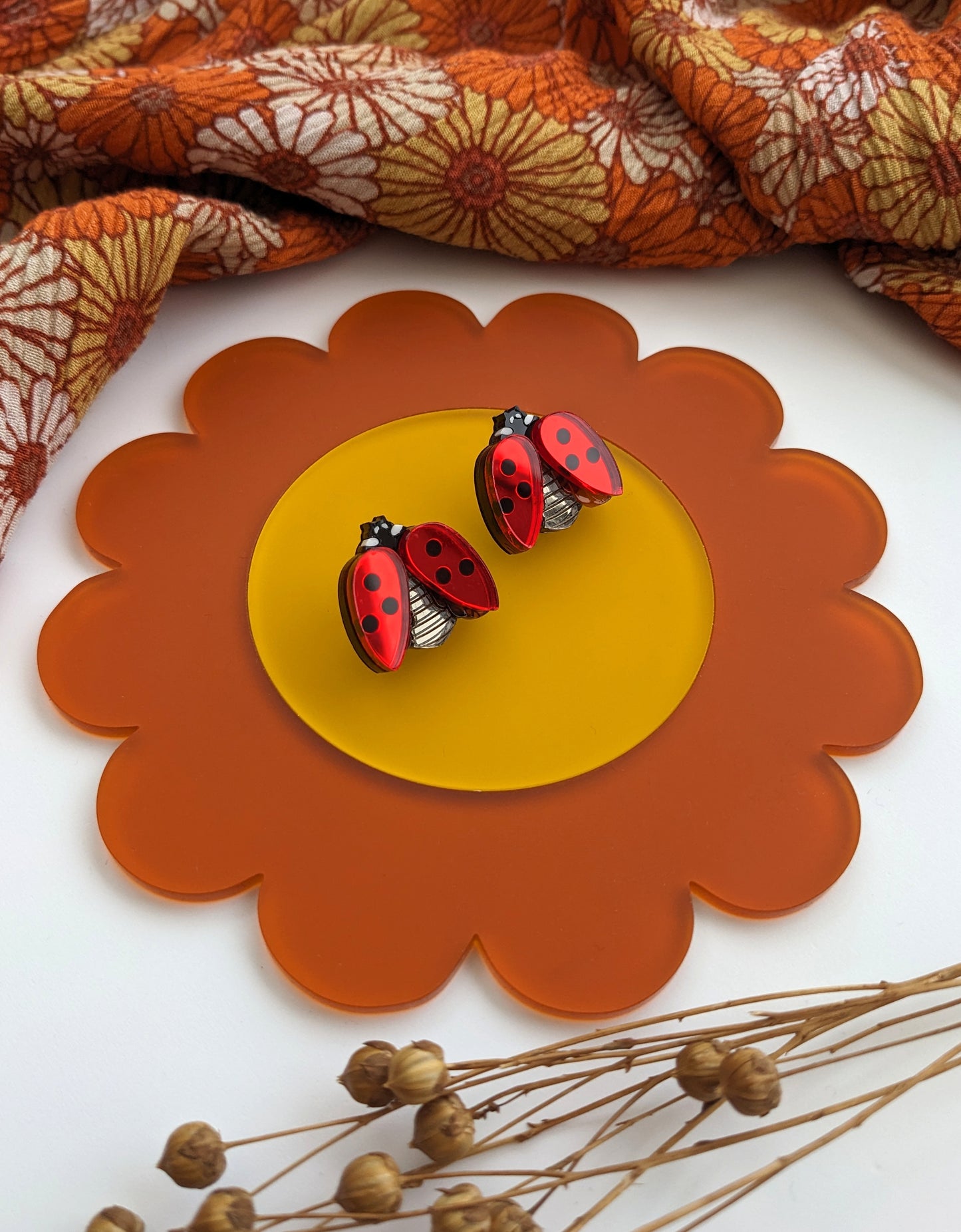 PRE ORDER Ladybird Studs Red Mirror