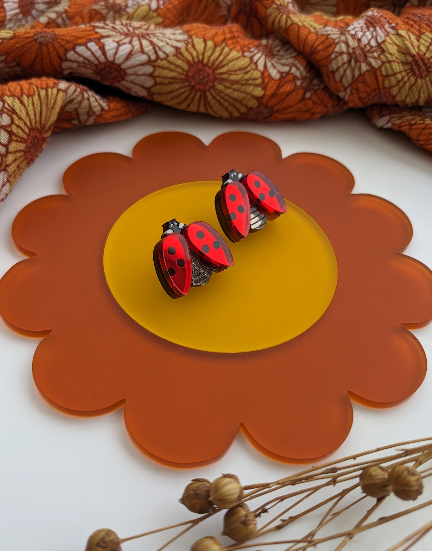 PRE ORDER Ladybird Studs Red Mirror